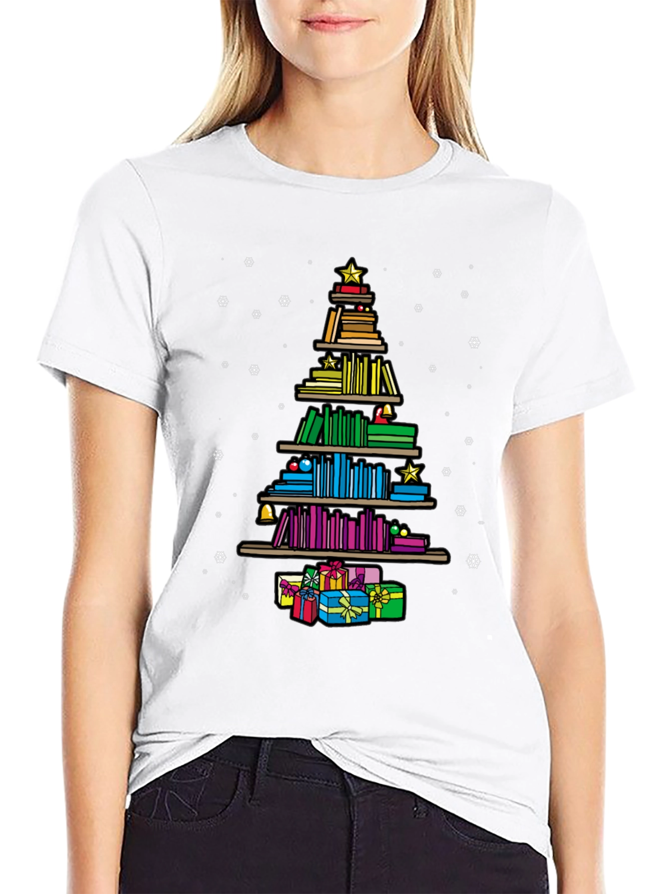 Book Lover Christmas Tree T-Shirt
