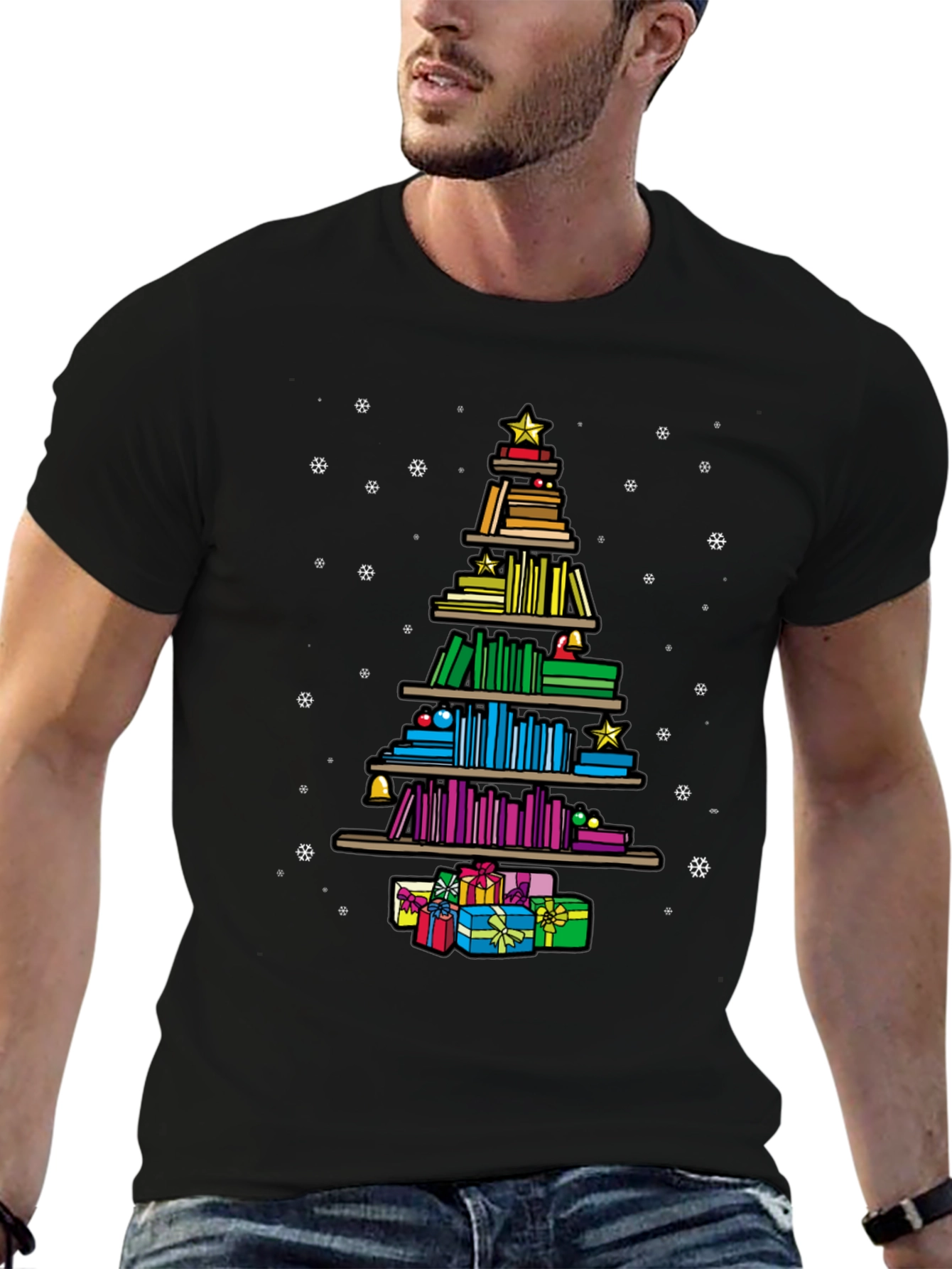 Book Lover Christmas Tree T-Shirt