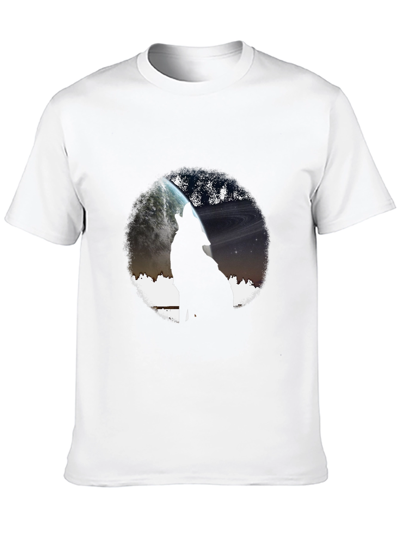 Wolf Howling at Planet Graphic T-Shirt