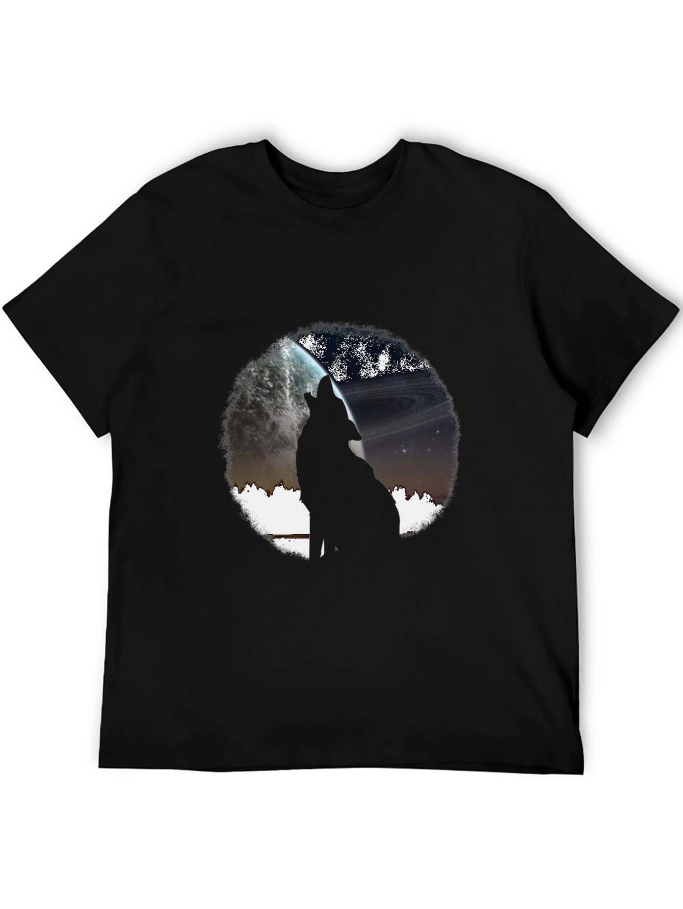 Wolf Howling at Planet Graphic T-Shirt