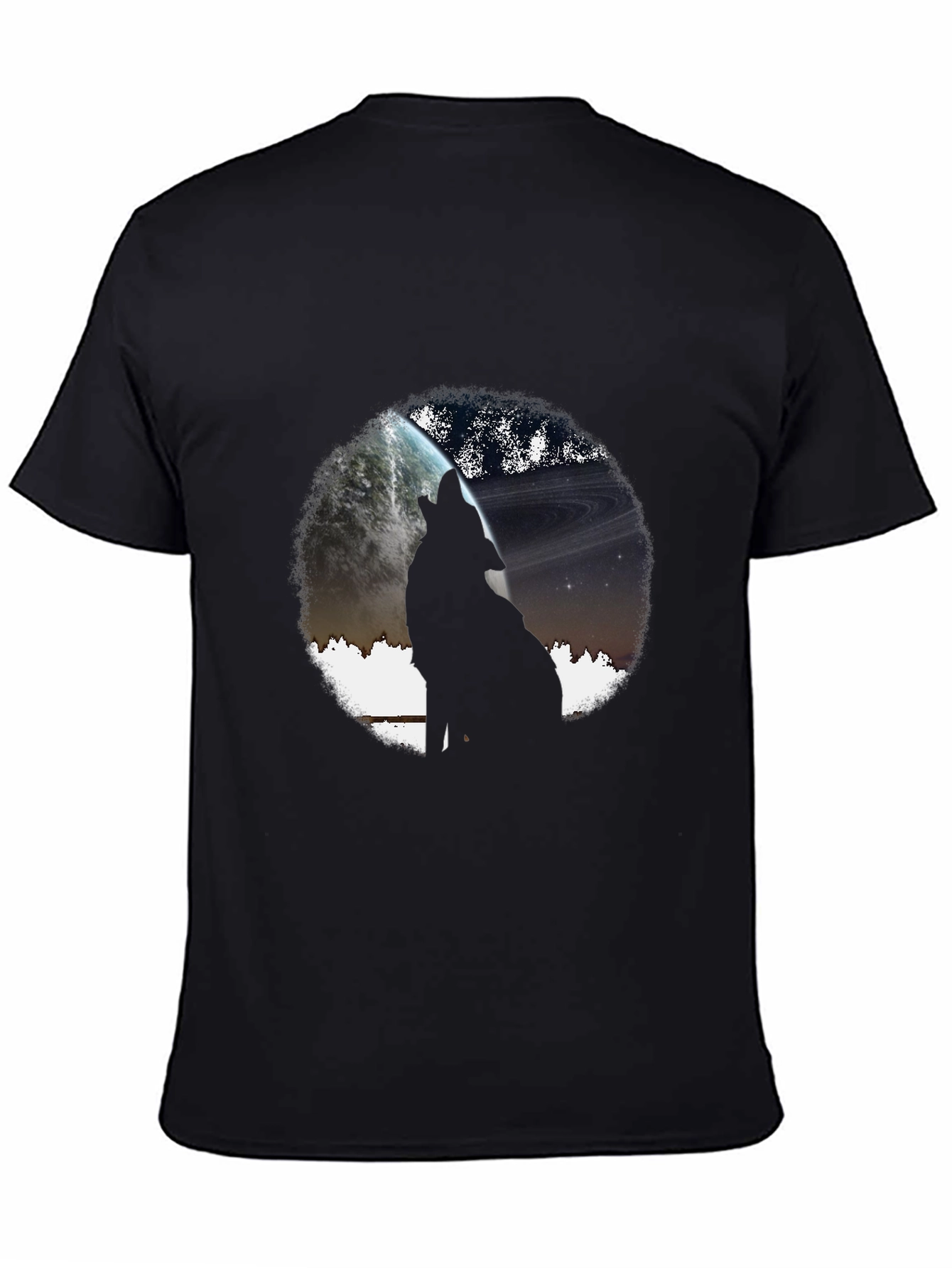 Wolf Howling at Planet Graphic T-Shirt