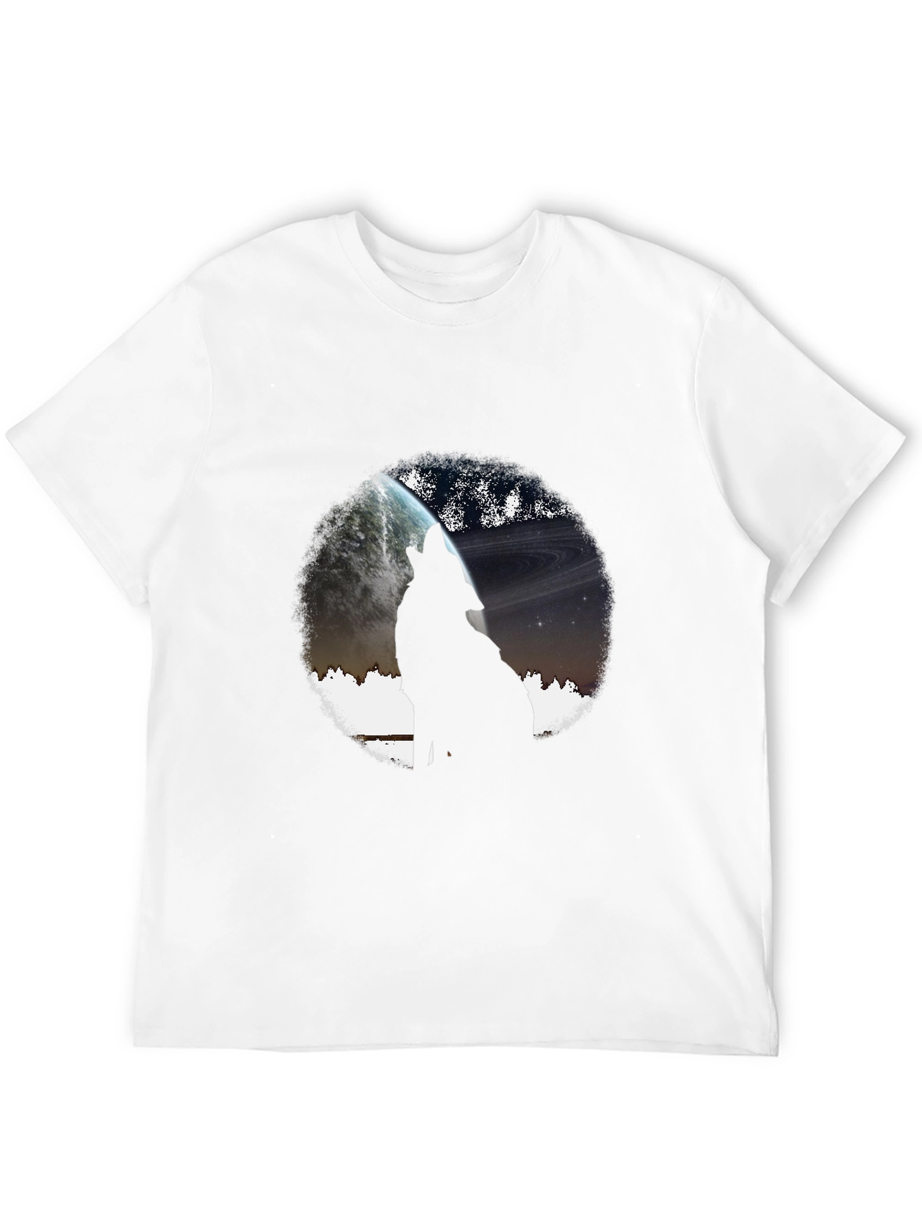 Wolf Howling at Planet Graphic T-Shirt