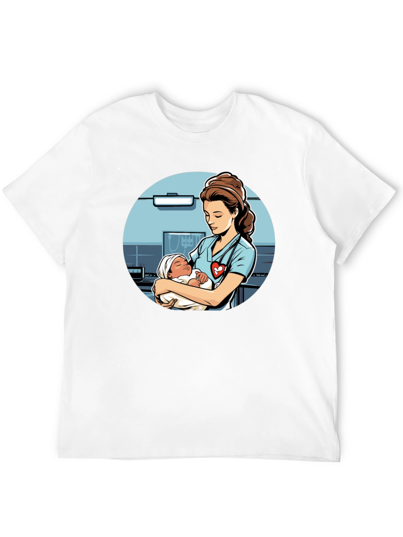 Nurse Holding Baby Graphic T-Shirt