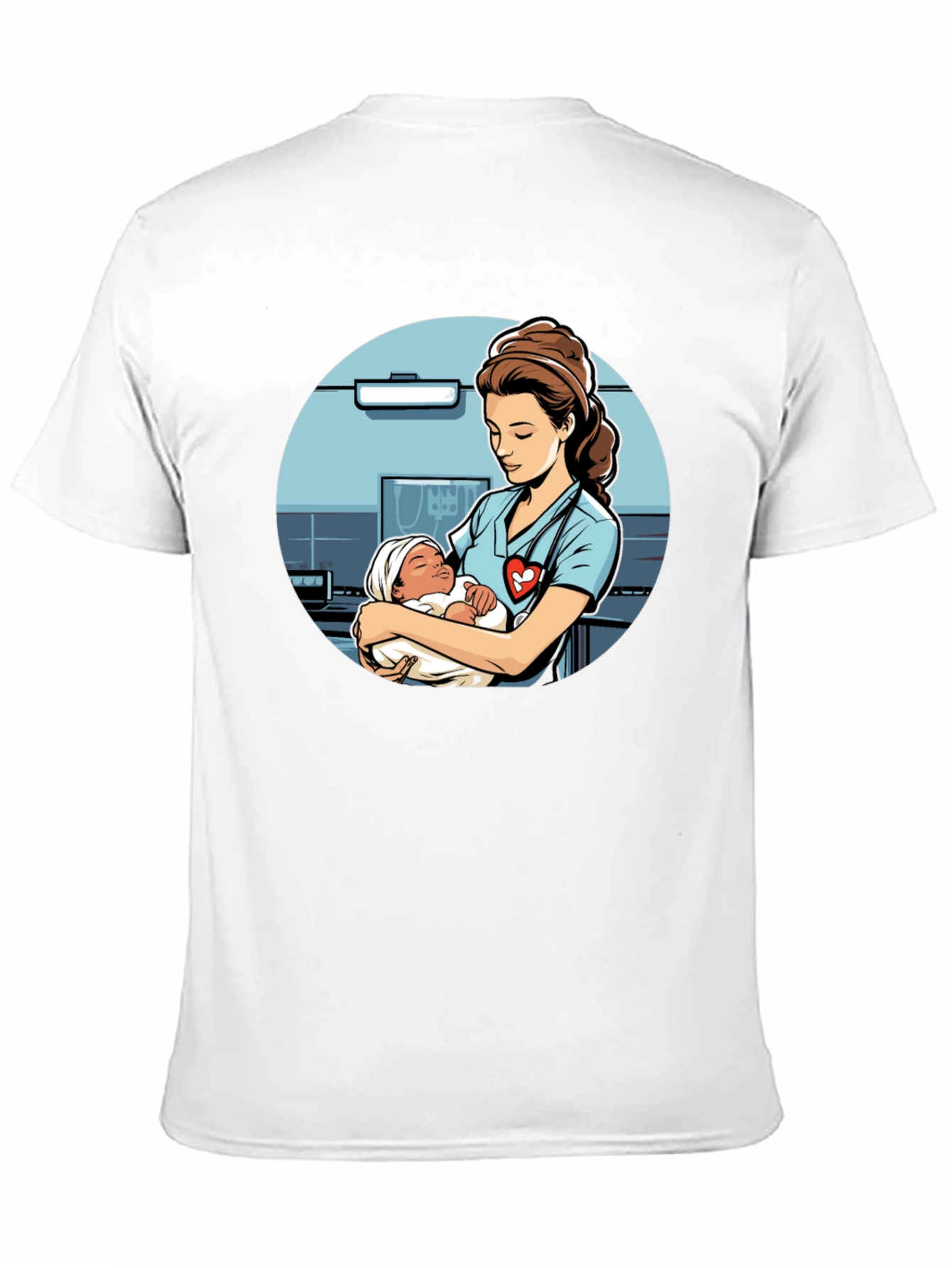 Nurse Holding Baby Graphic T-Shirt