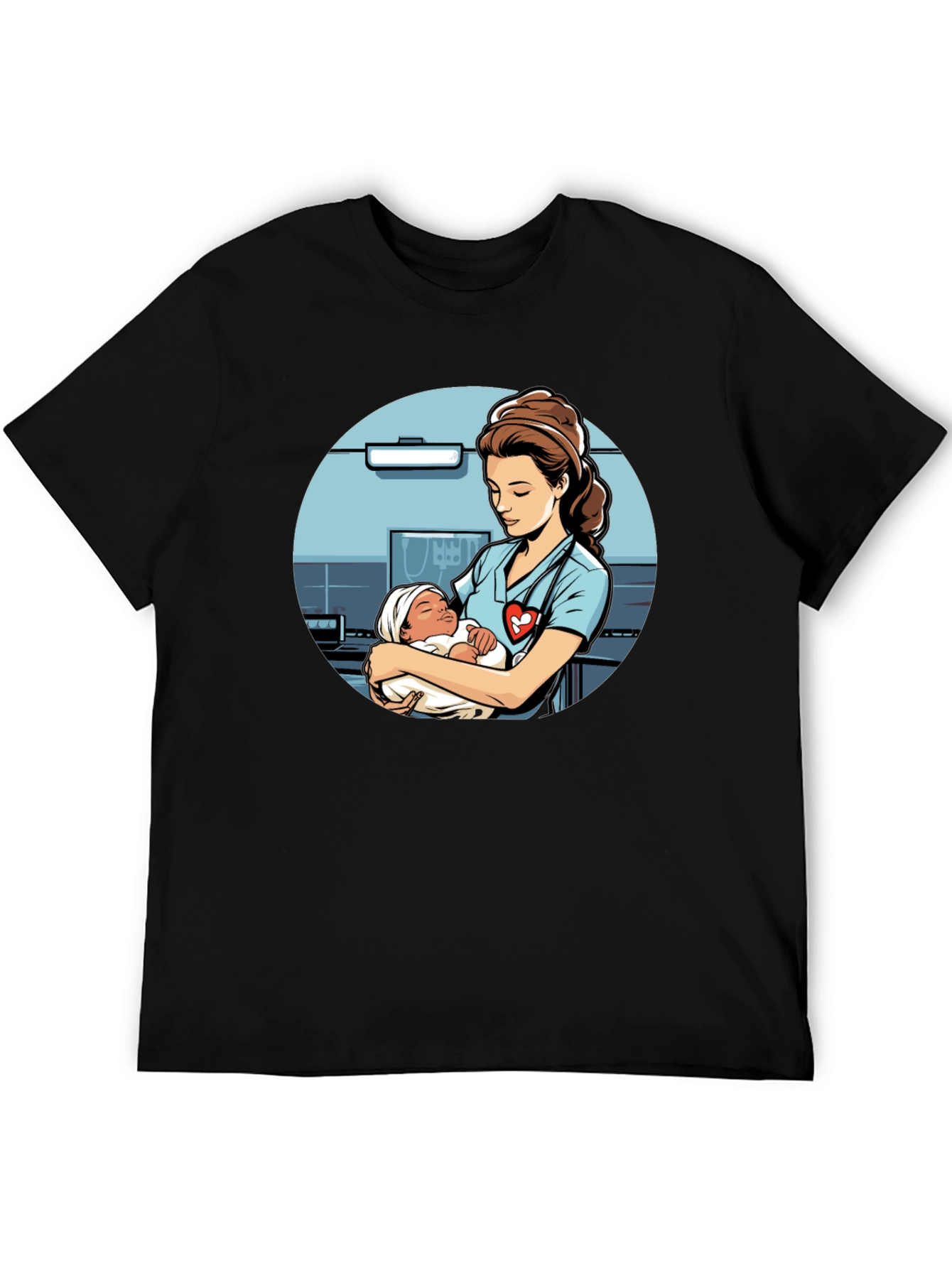 Nurse Holding Baby Graphic T-Shirt