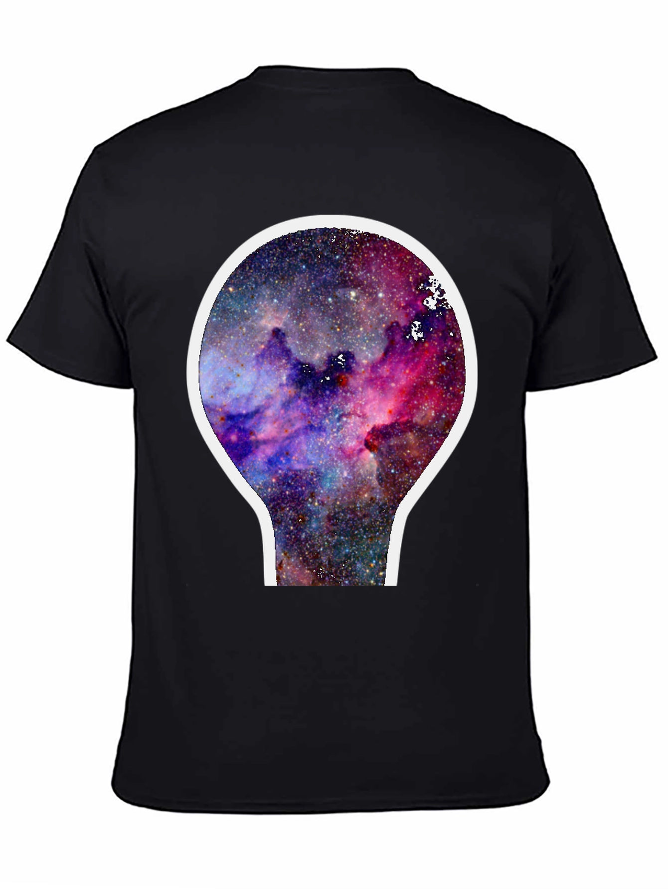 Galaxy Nebula Graphic T-Shirt - Black Cotton Blend