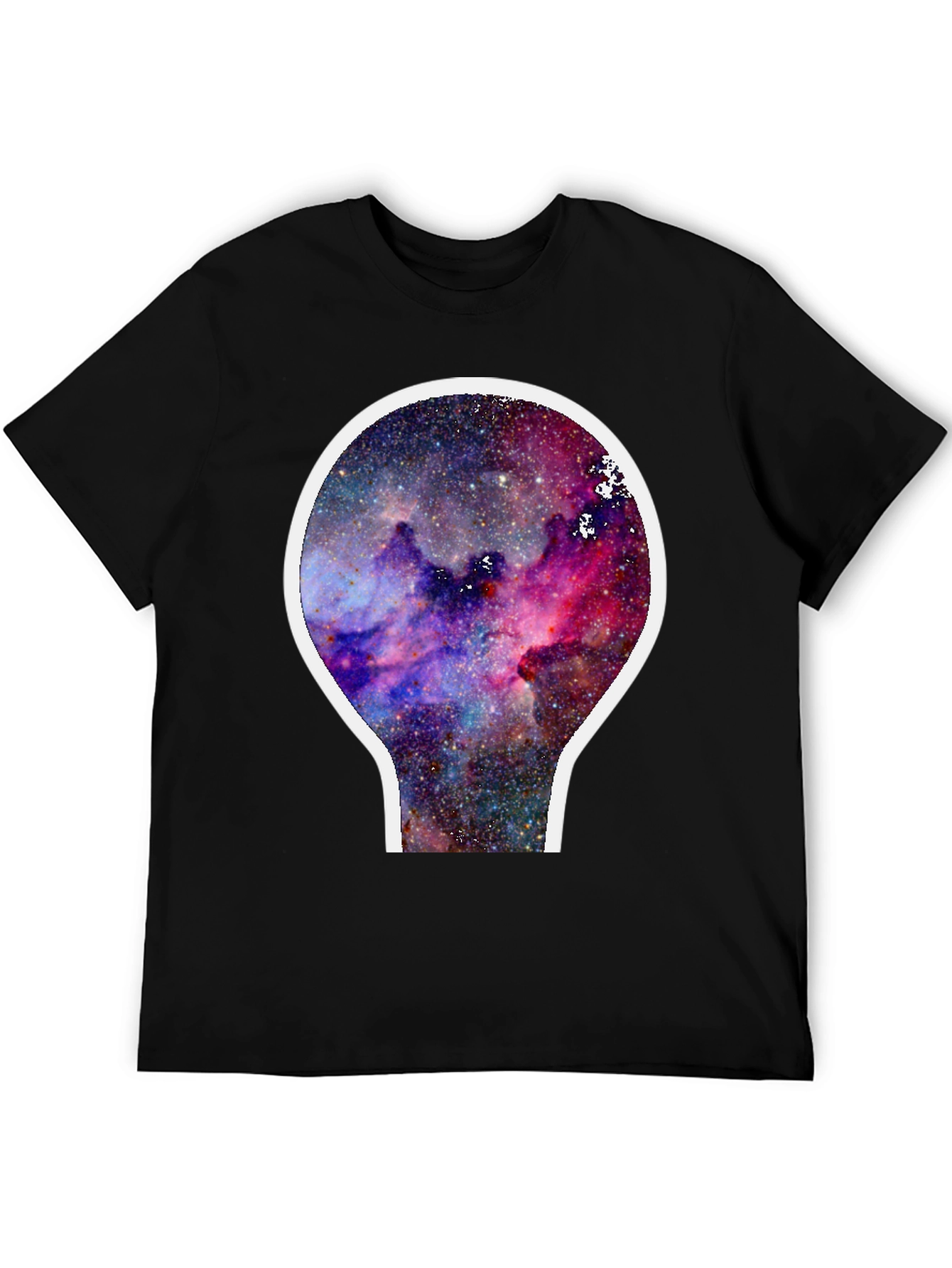 Galaxy Nebula Graphic T-Shirt - Black Cotton Blend