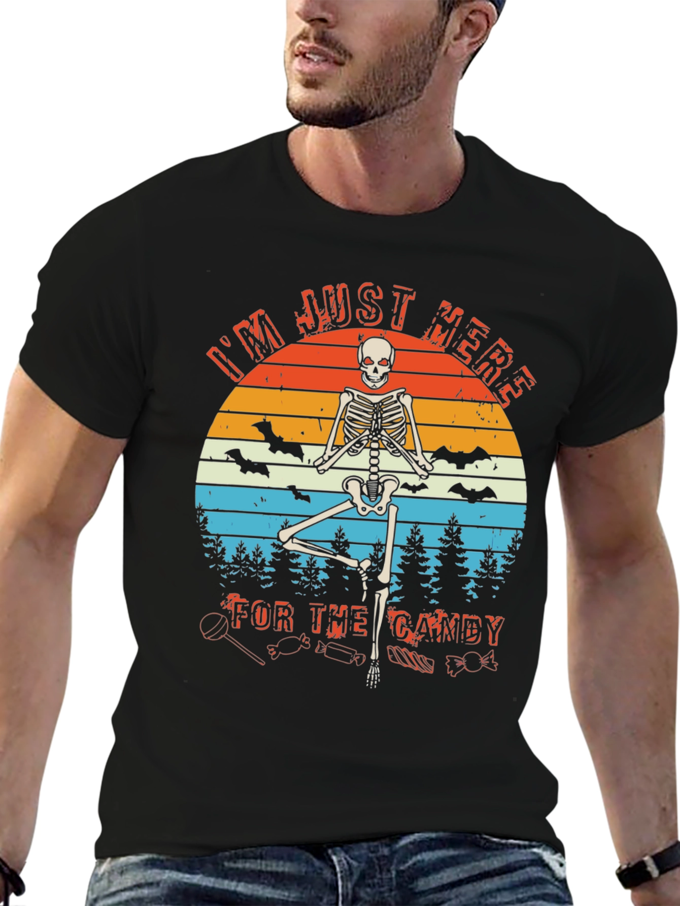 Halloween Skeleton For The Candy Graphic Tee