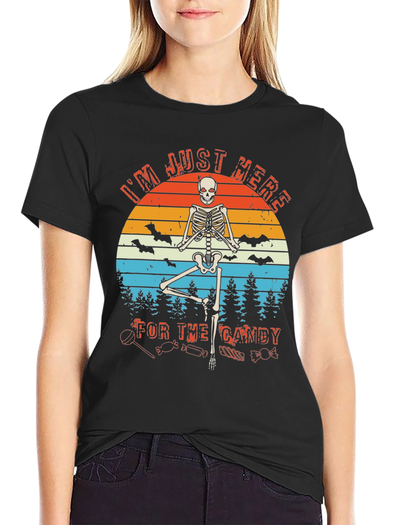 Halloween Skeleton For The Candy Graphic Tee