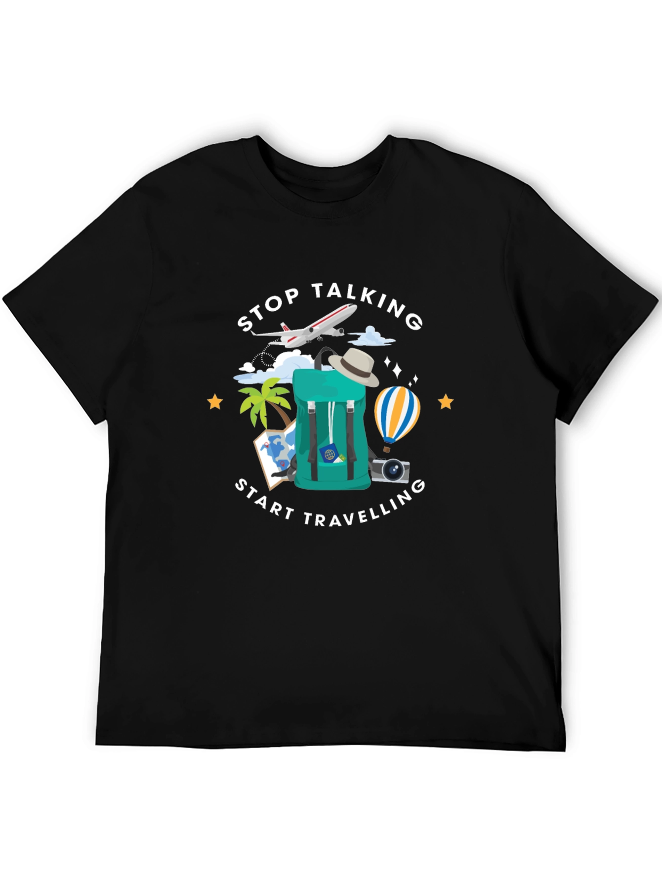 Stop Talking Start Traveling Graphic T-Shirt