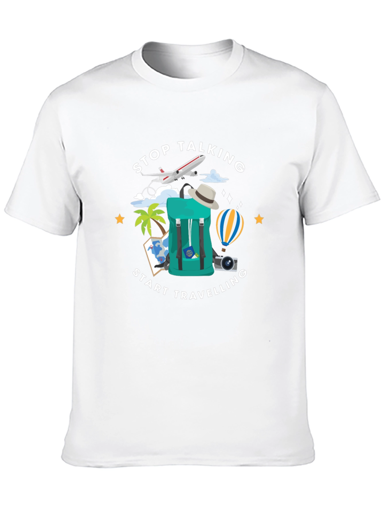 Stop Talking Start Traveling Graphic T-Shirt