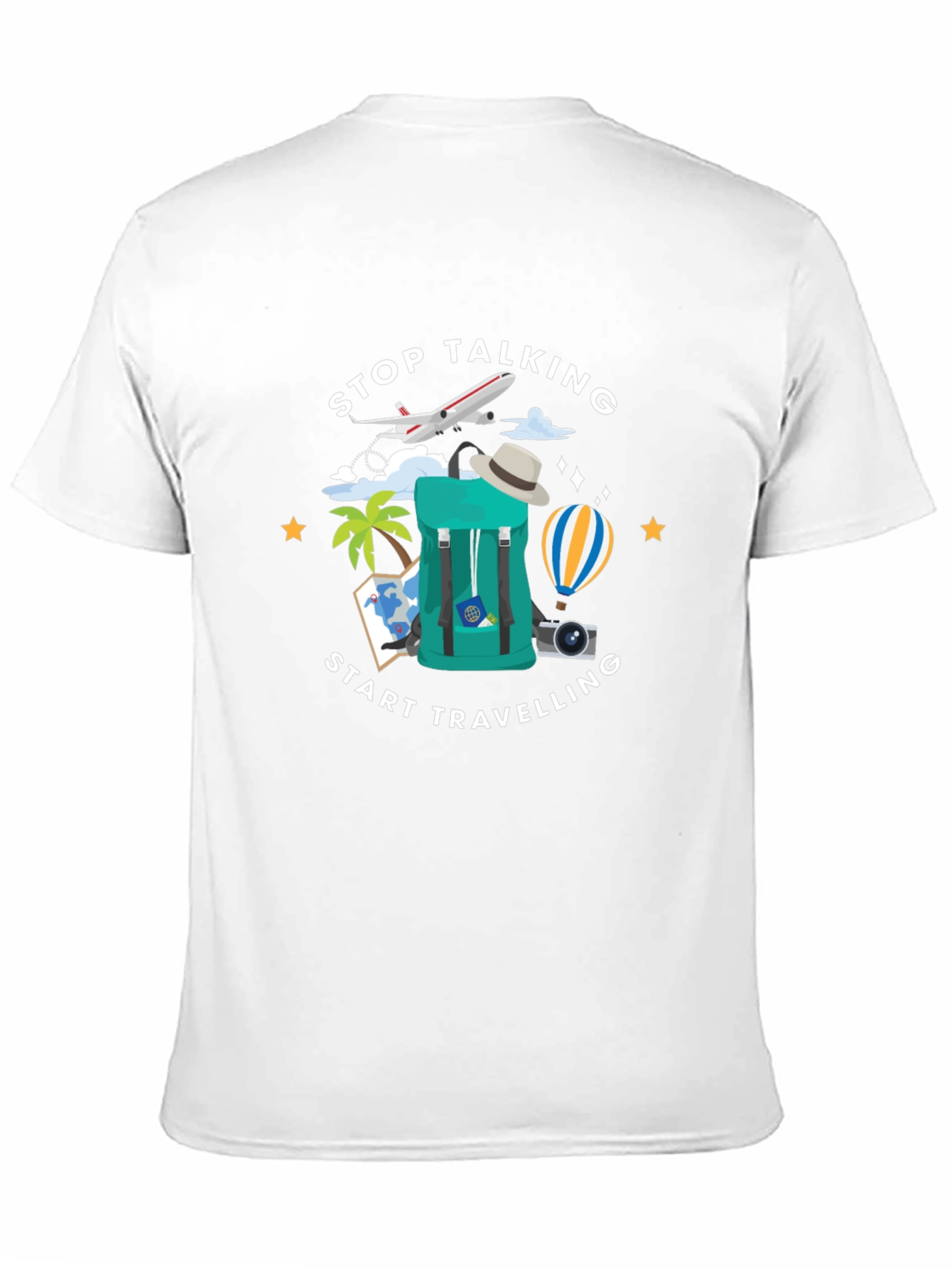 Stop Talking Start Traveling Graphic T-Shirt