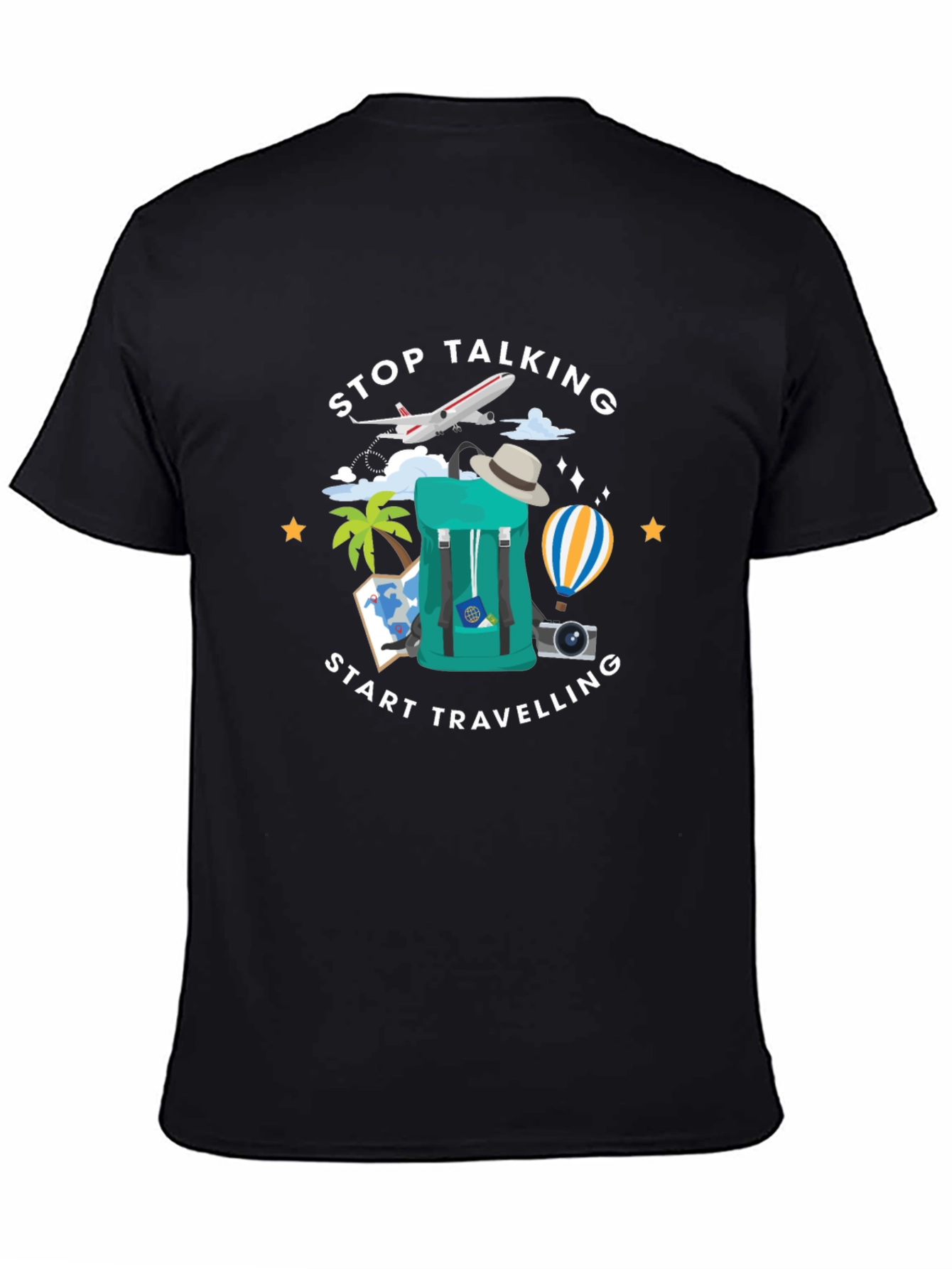 Stop Talking Start Traveling Graphic T-Shirt
