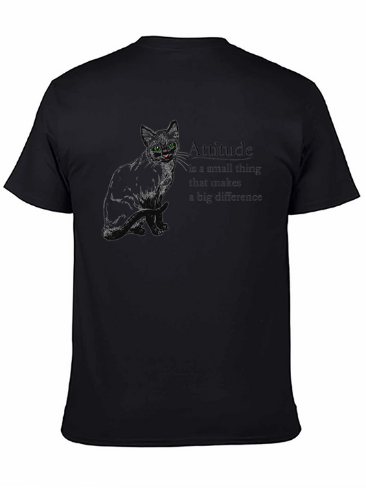 Attitude Black Cat Graphic T-Shirt - Small Thing Big Difference