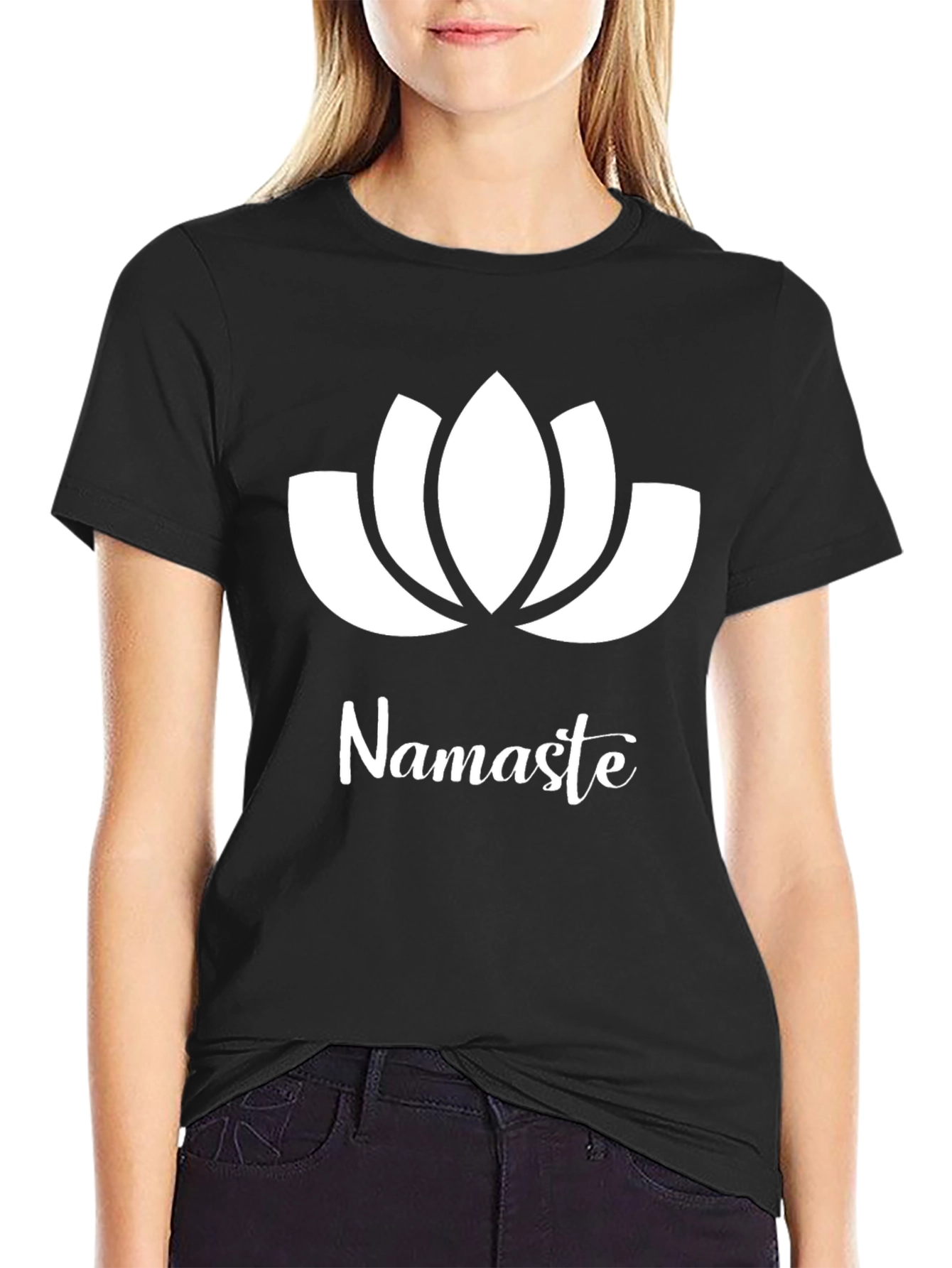 Namaste Lotus Flower Graphic T-Shirt
