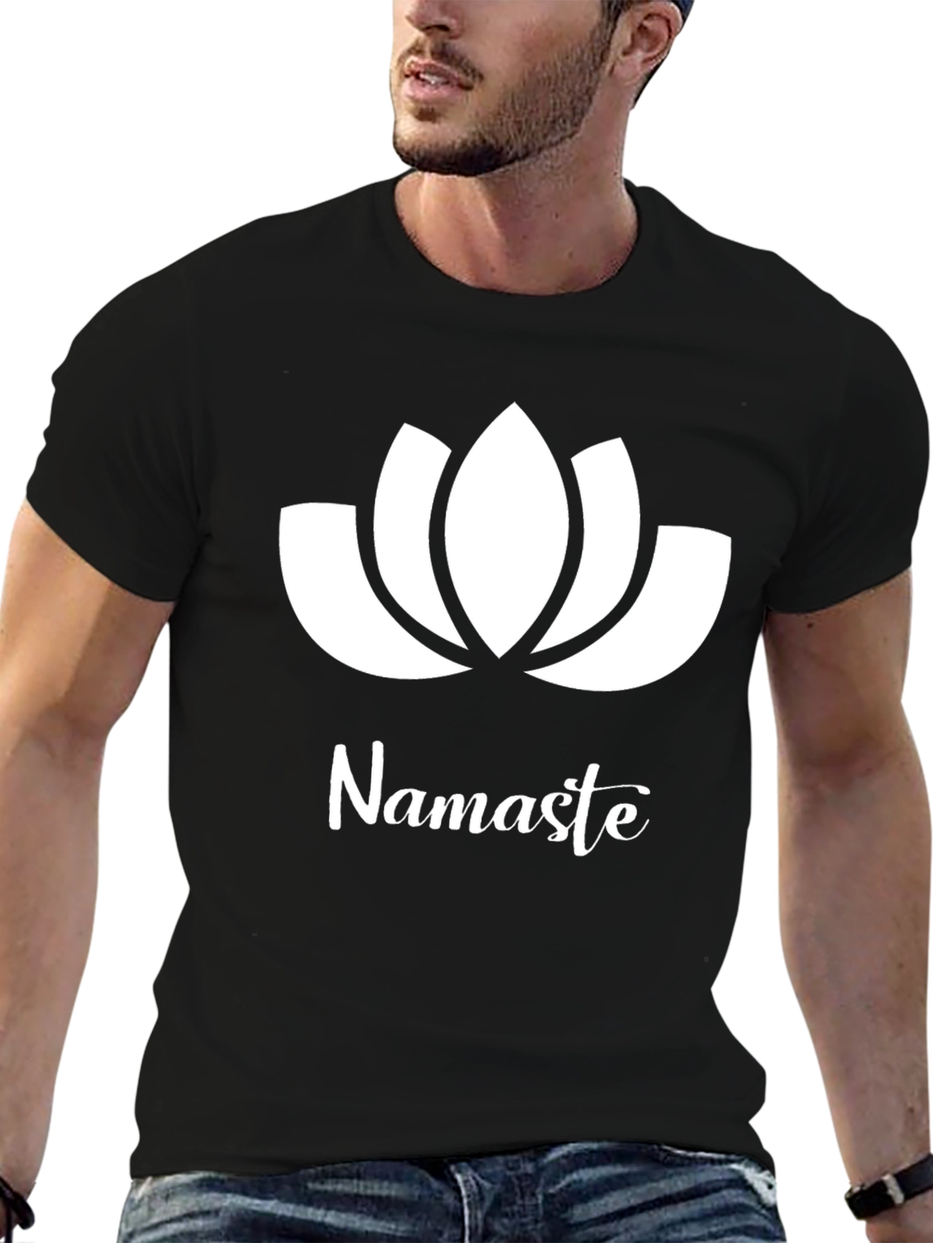 Namaste Lotus Flower Graphic T-Shirt