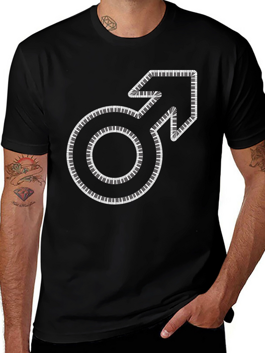 Piano Key Male Symbol T-Shirt - Music Lover Tee