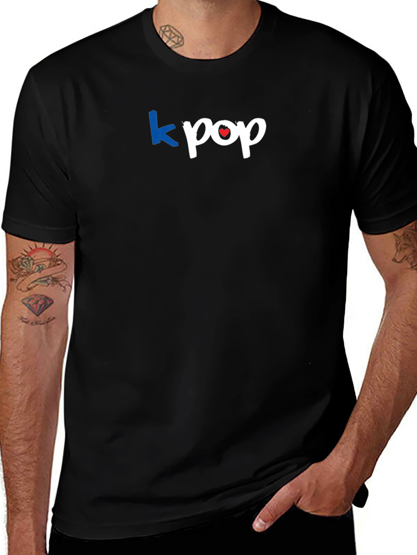 Kpop Graphic Tee - Stylish Black T-Shirt