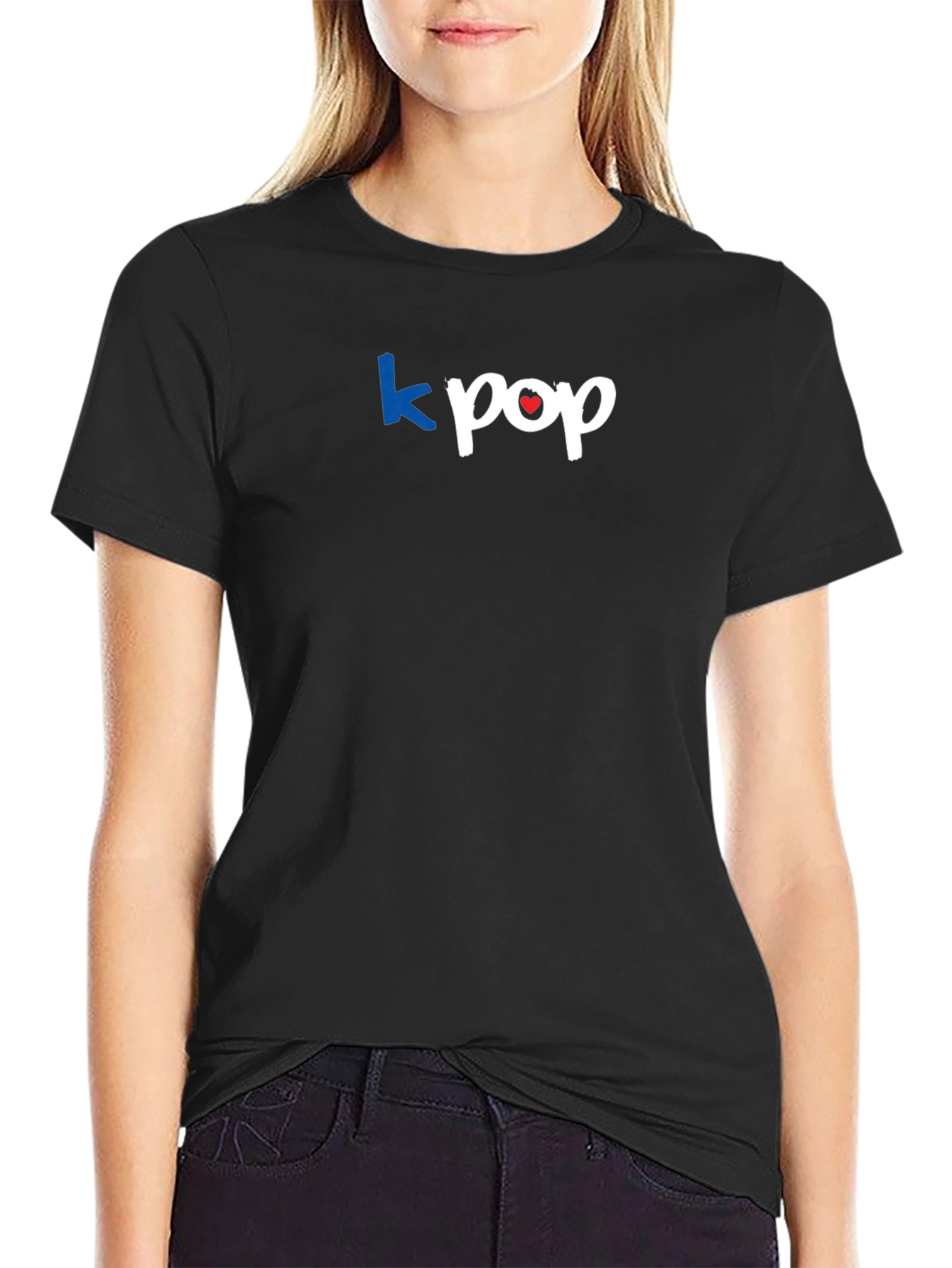 Kpop Graphic Tee - Stylish Black T-Shirt
