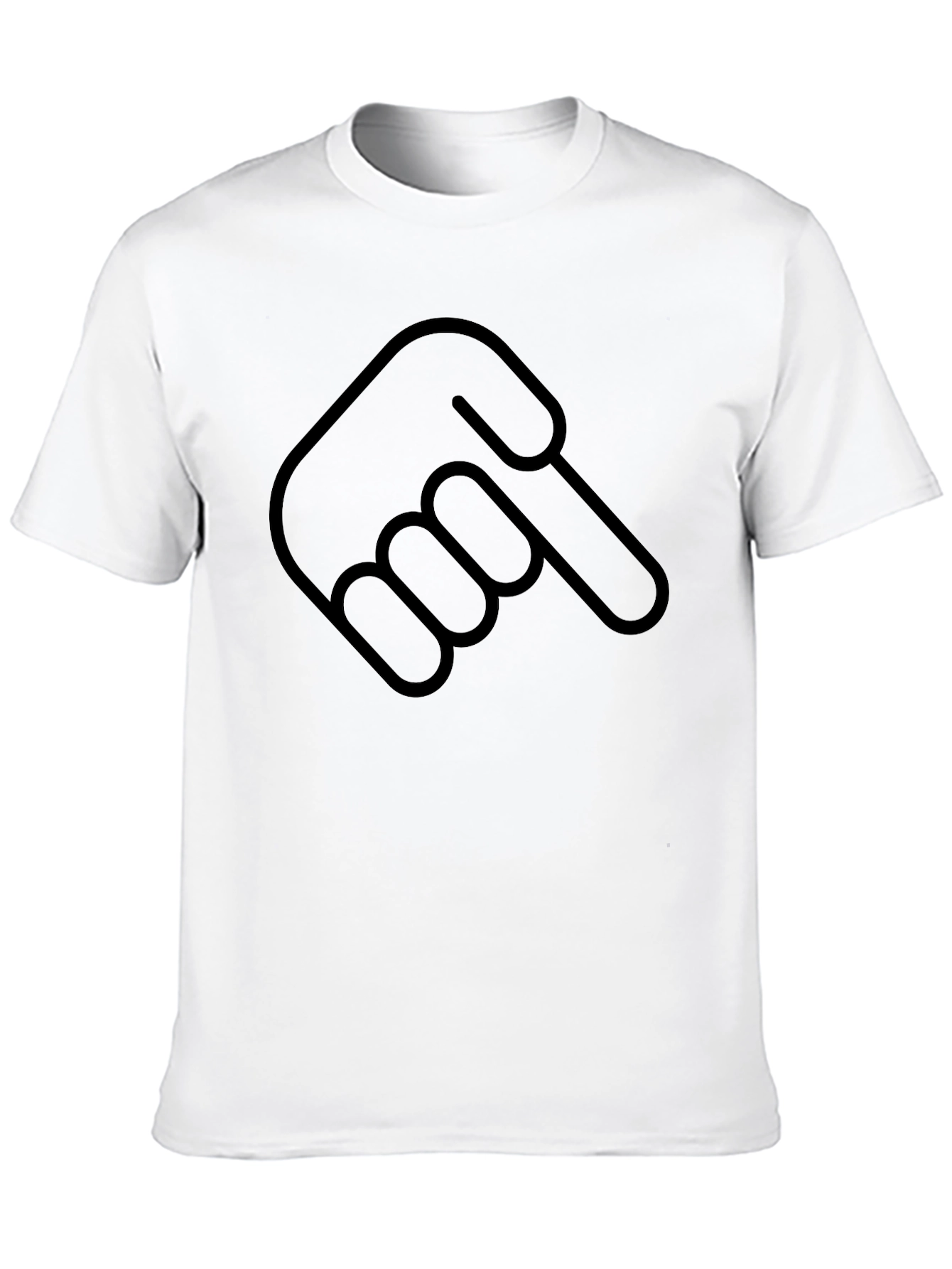 Pointing Hand Graphic Tee - Soft Cotton Casual T-Shirt