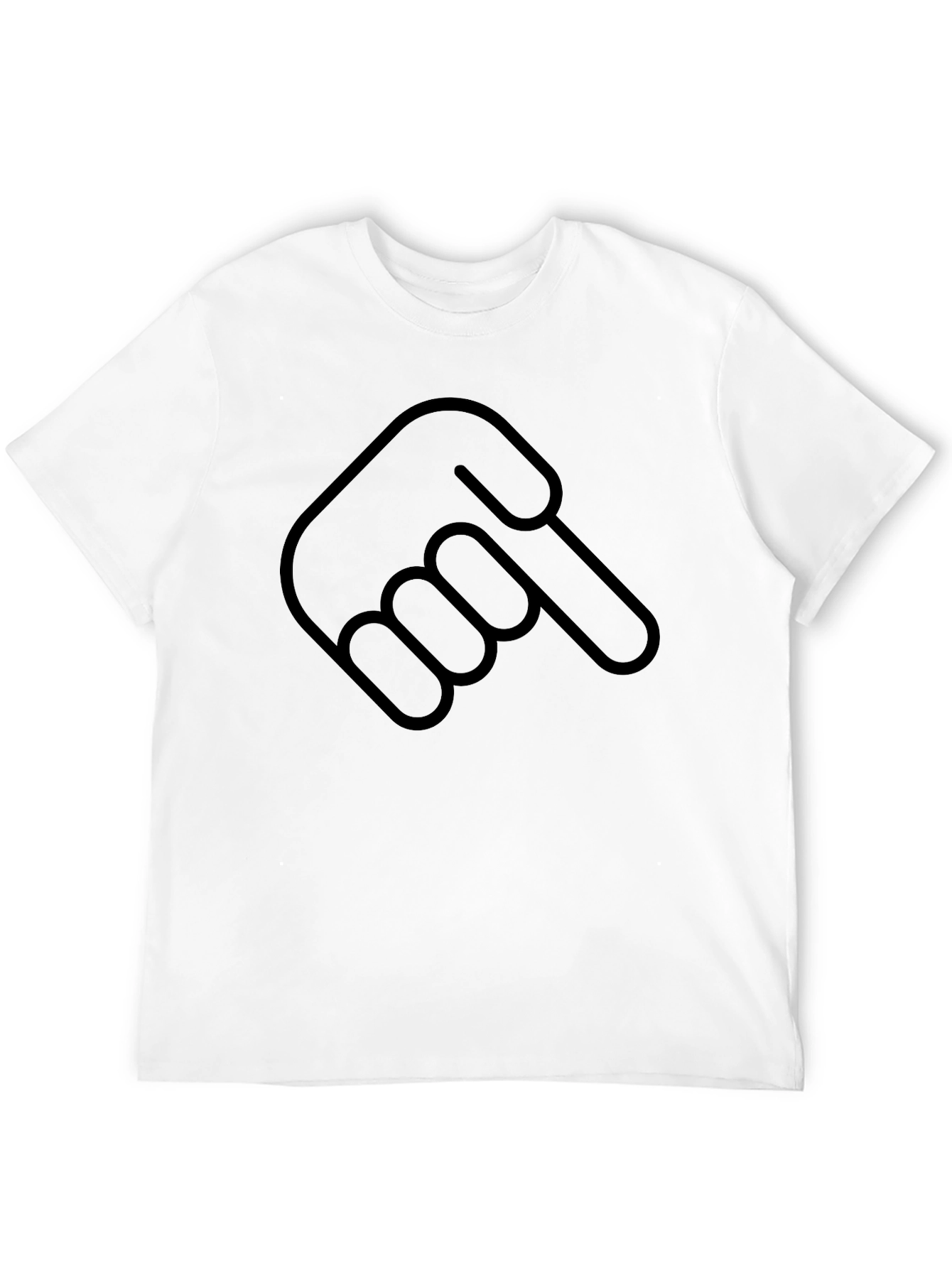 Pointing Hand Graphic Tee - Soft Cotton Casual T-Shirt
