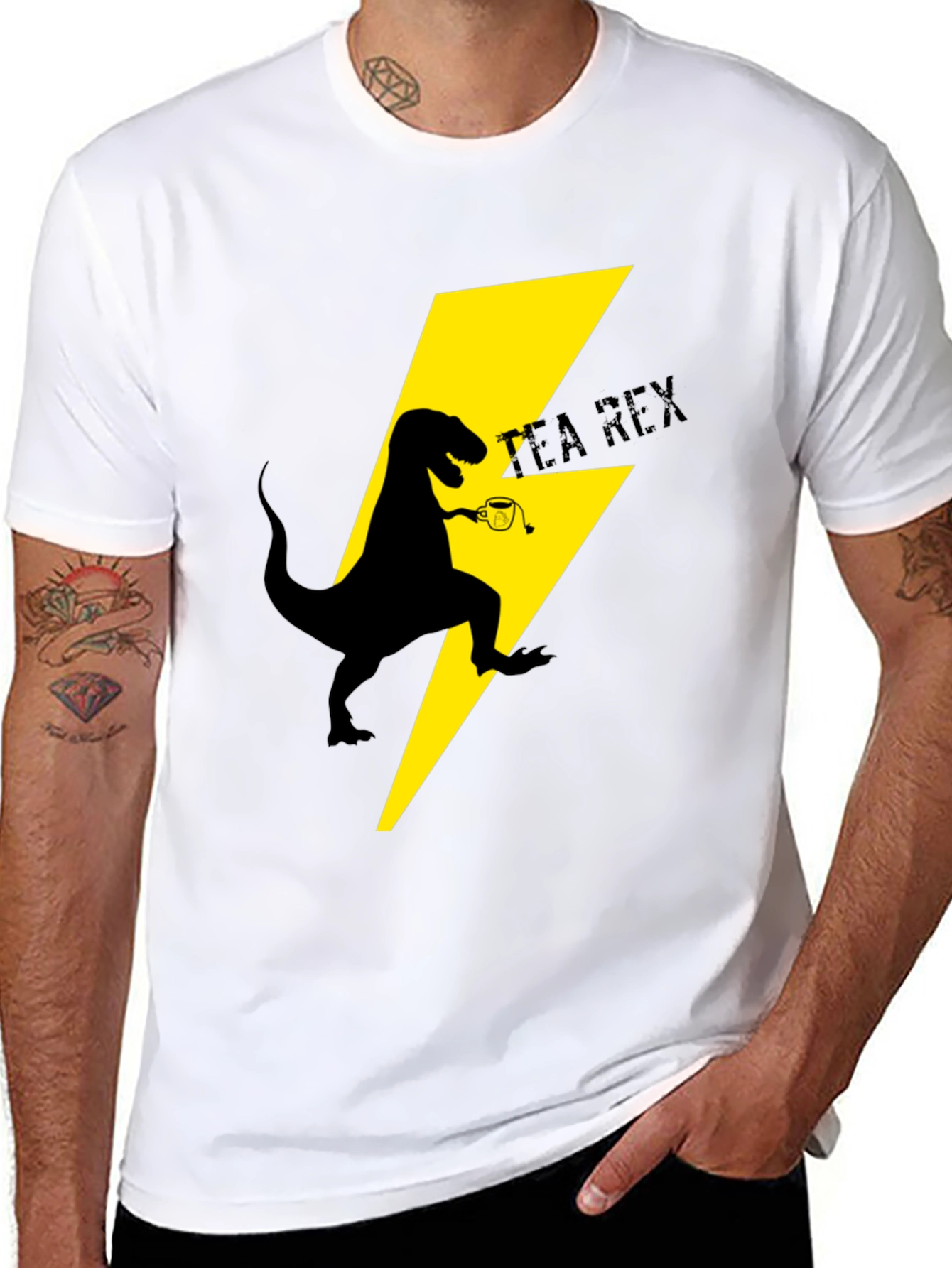 Tea Rex T-Shirt: Dinosaur with Tea Cup Design