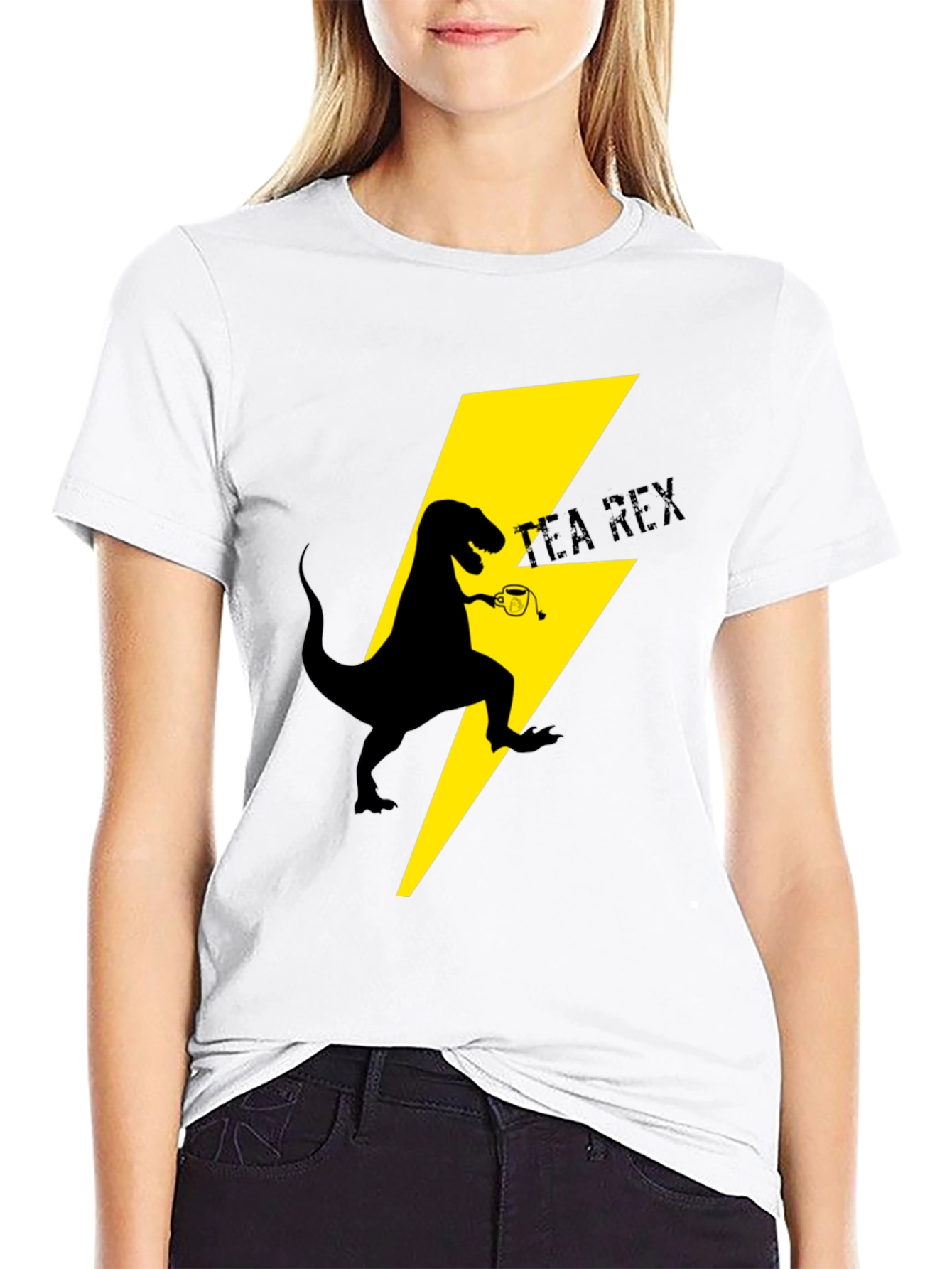 Tea Rex T-Shirt: Dinosaur with Tea Cup Design
