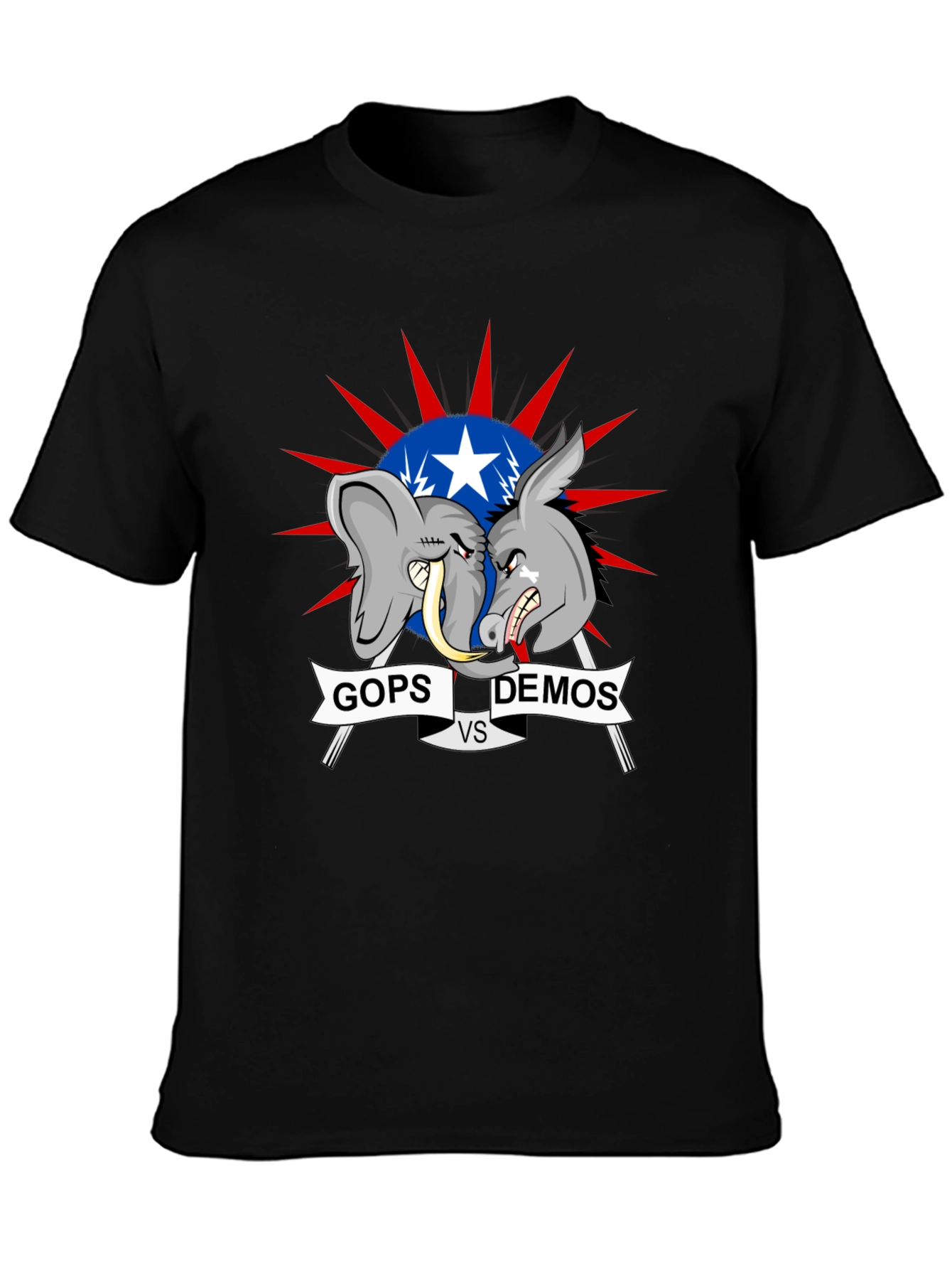 Political T-Shirt: GOPs vs DEMOs Cartoon