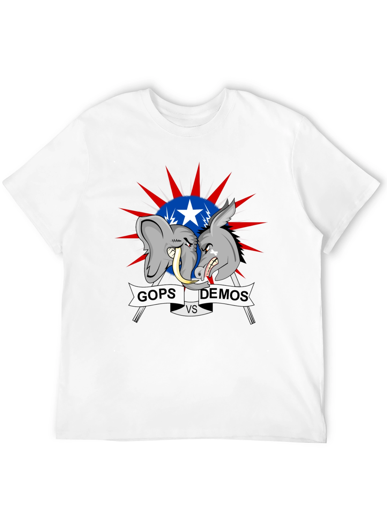 Political T-Shirt: GOPs vs DEMOs Cartoon