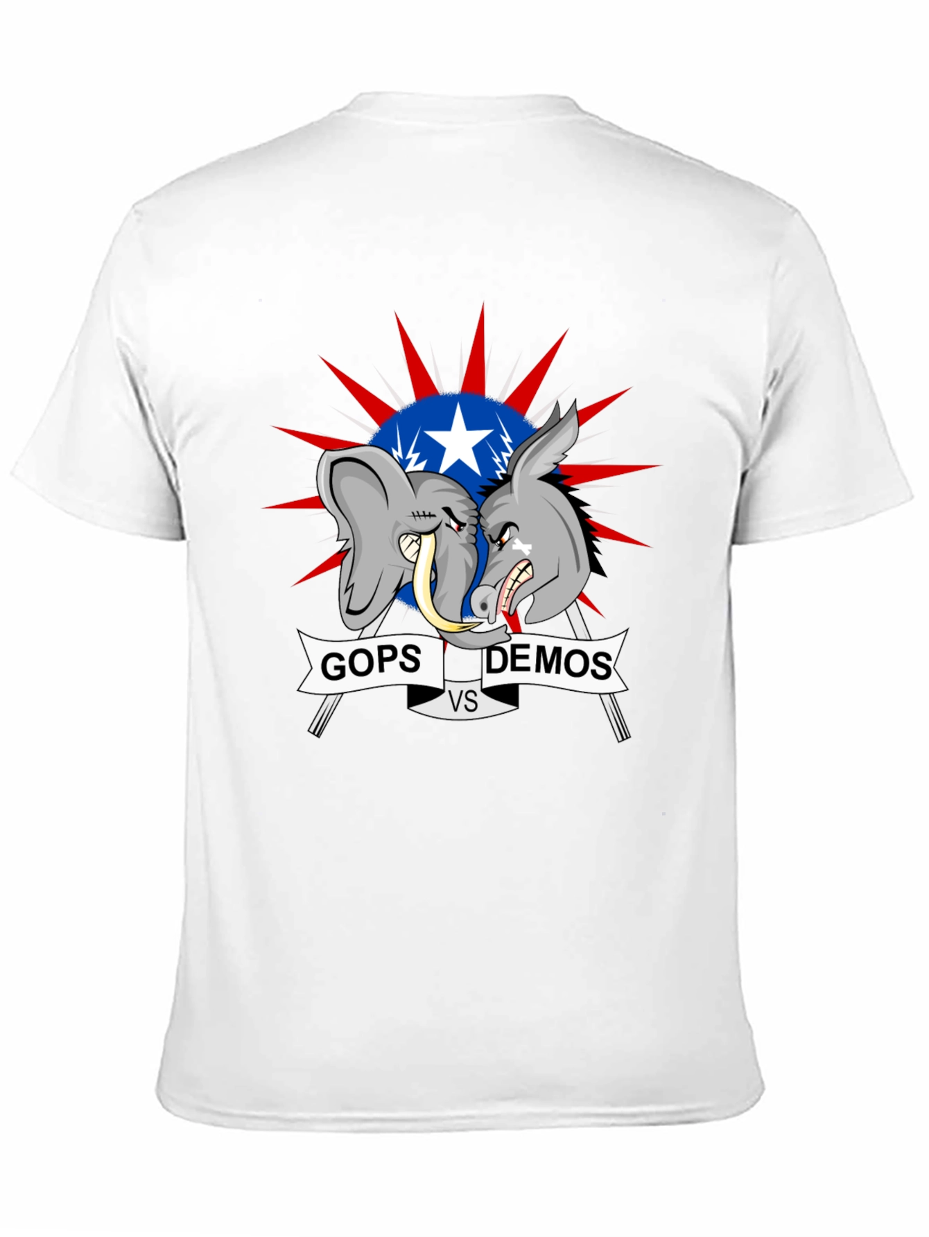 Political T-Shirt: GOPs vs DEMOs Cartoon