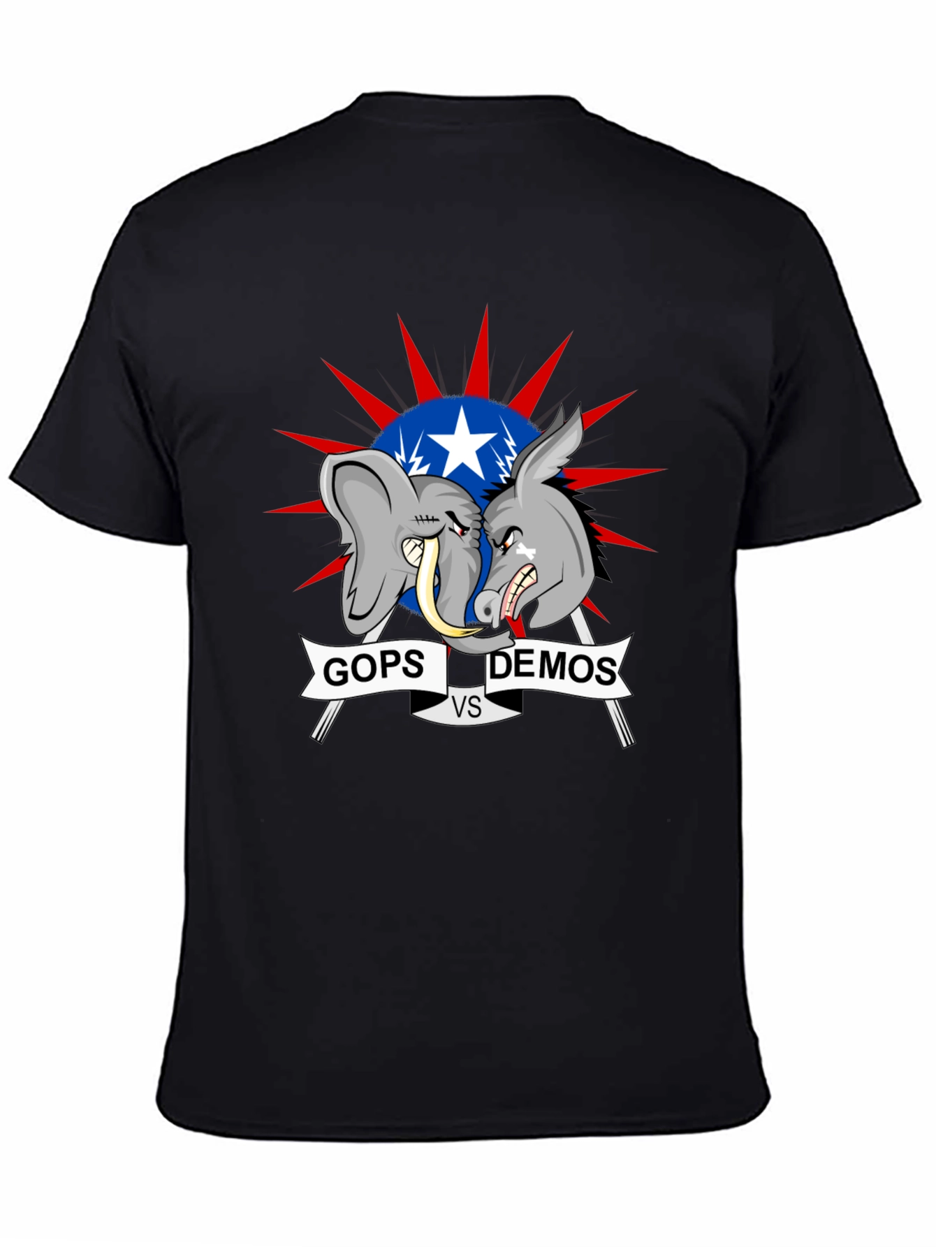 Political T-Shirt: GOPs vs DEMOs Cartoon