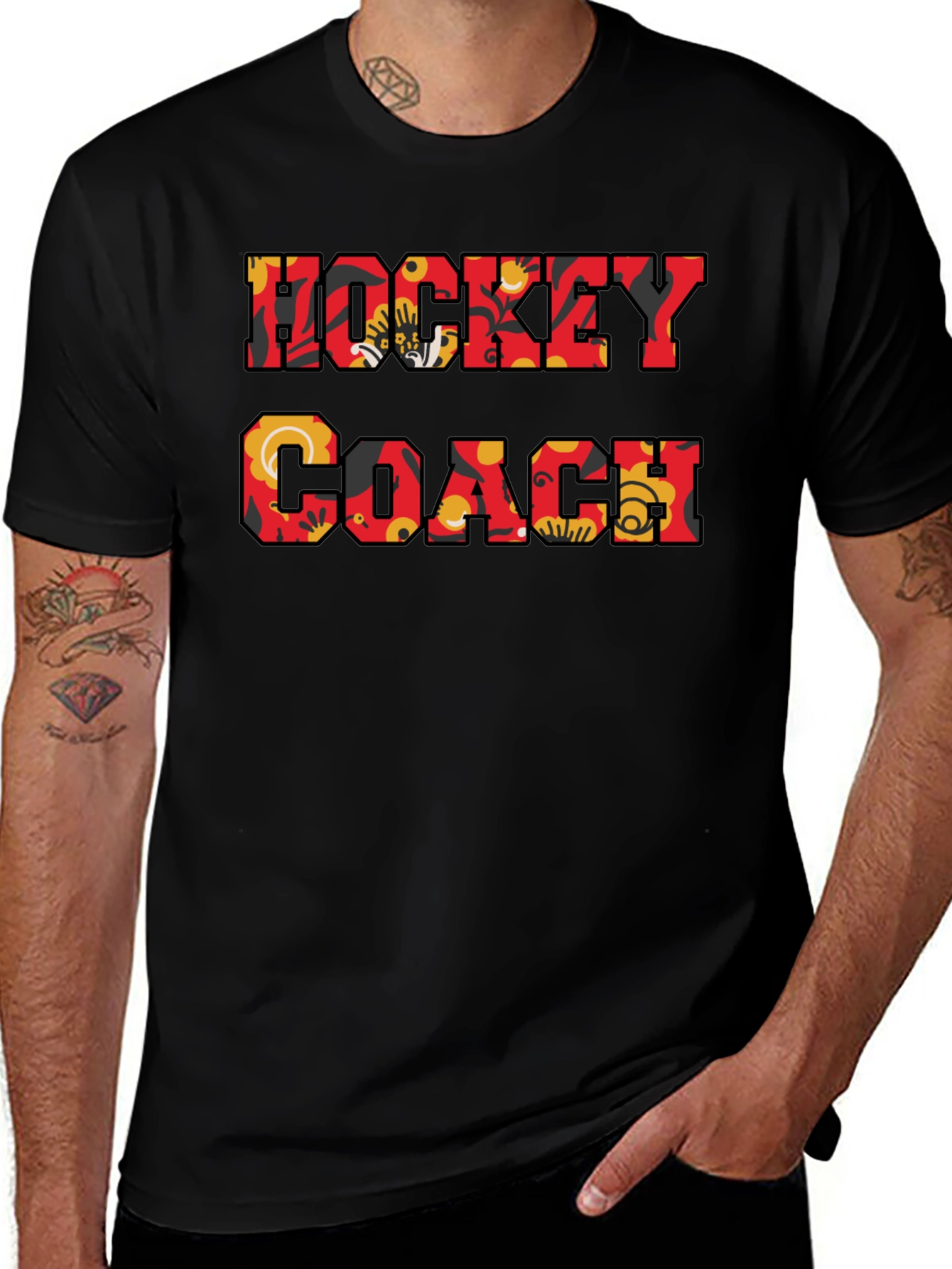 Hockey Coach Floral Print T-Shirt