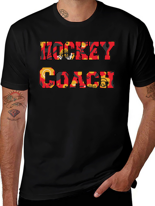 Hockey Coach Floral Print T-Shirt