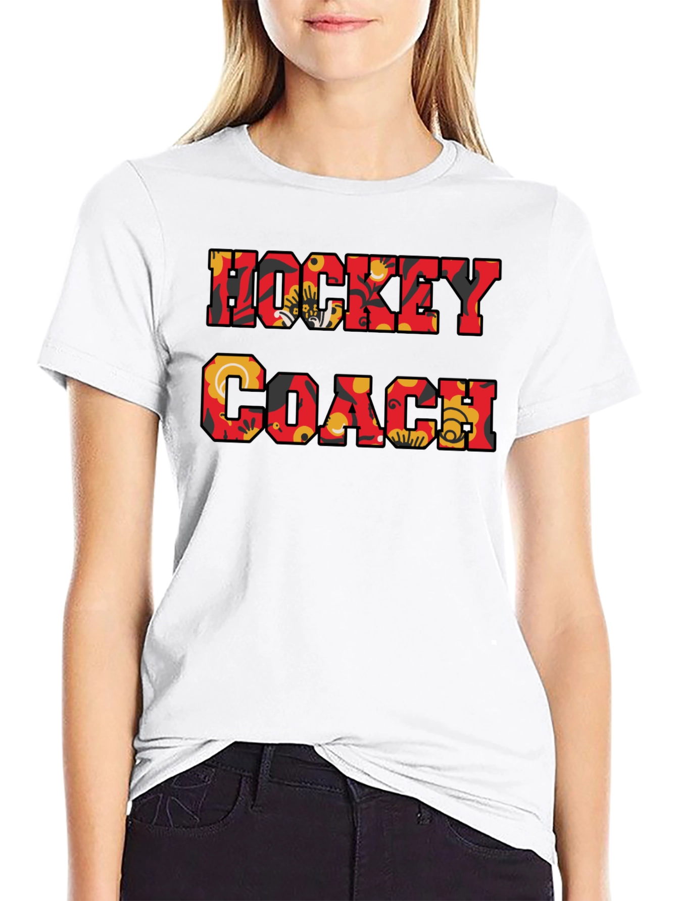 Hockey Coach Floral Print T-Shirt