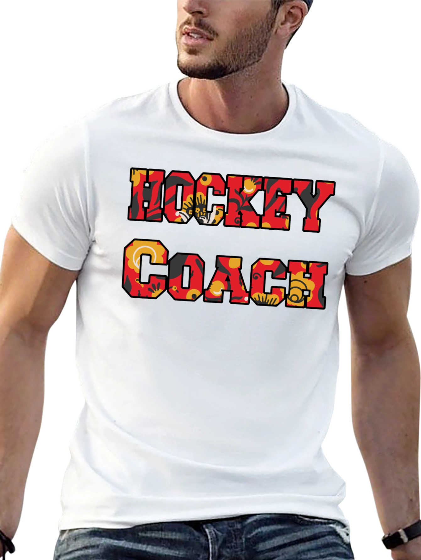 Hockey Coach Floral Print T-Shirt