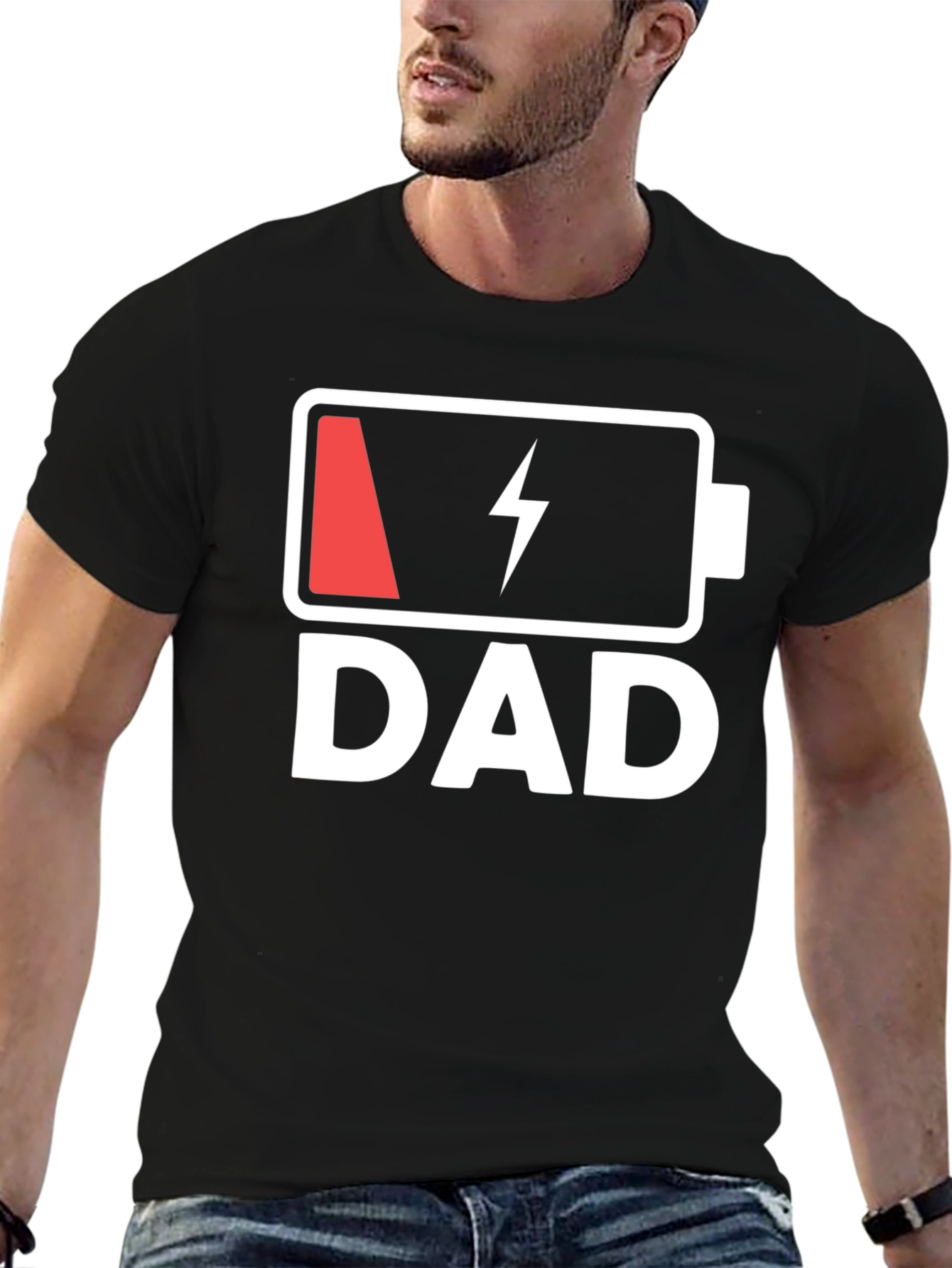 Low Battery Dad T-Shirt - Funny Fathers Day Gift