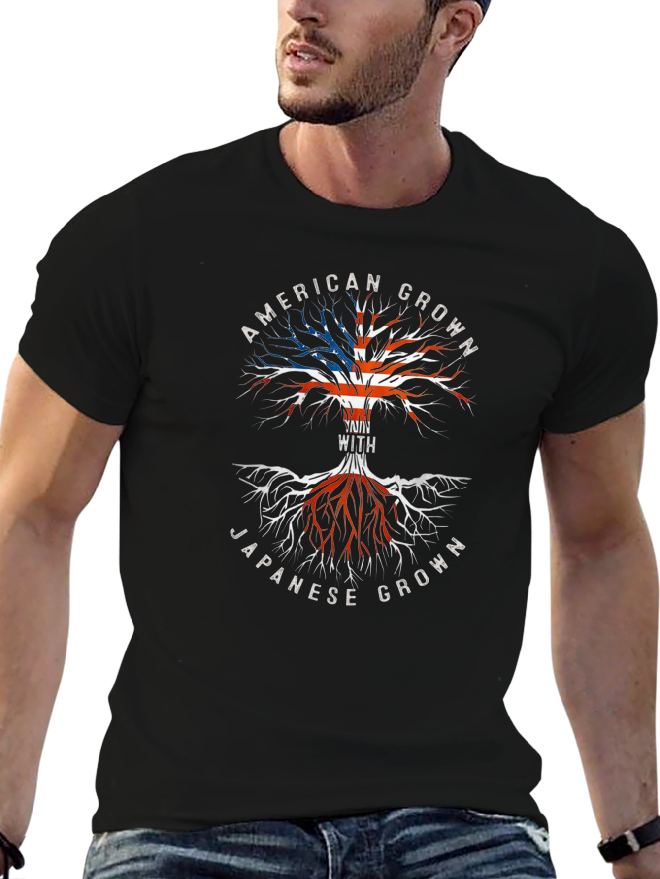 American Grown Japanese Roots Graphic T-Shirt