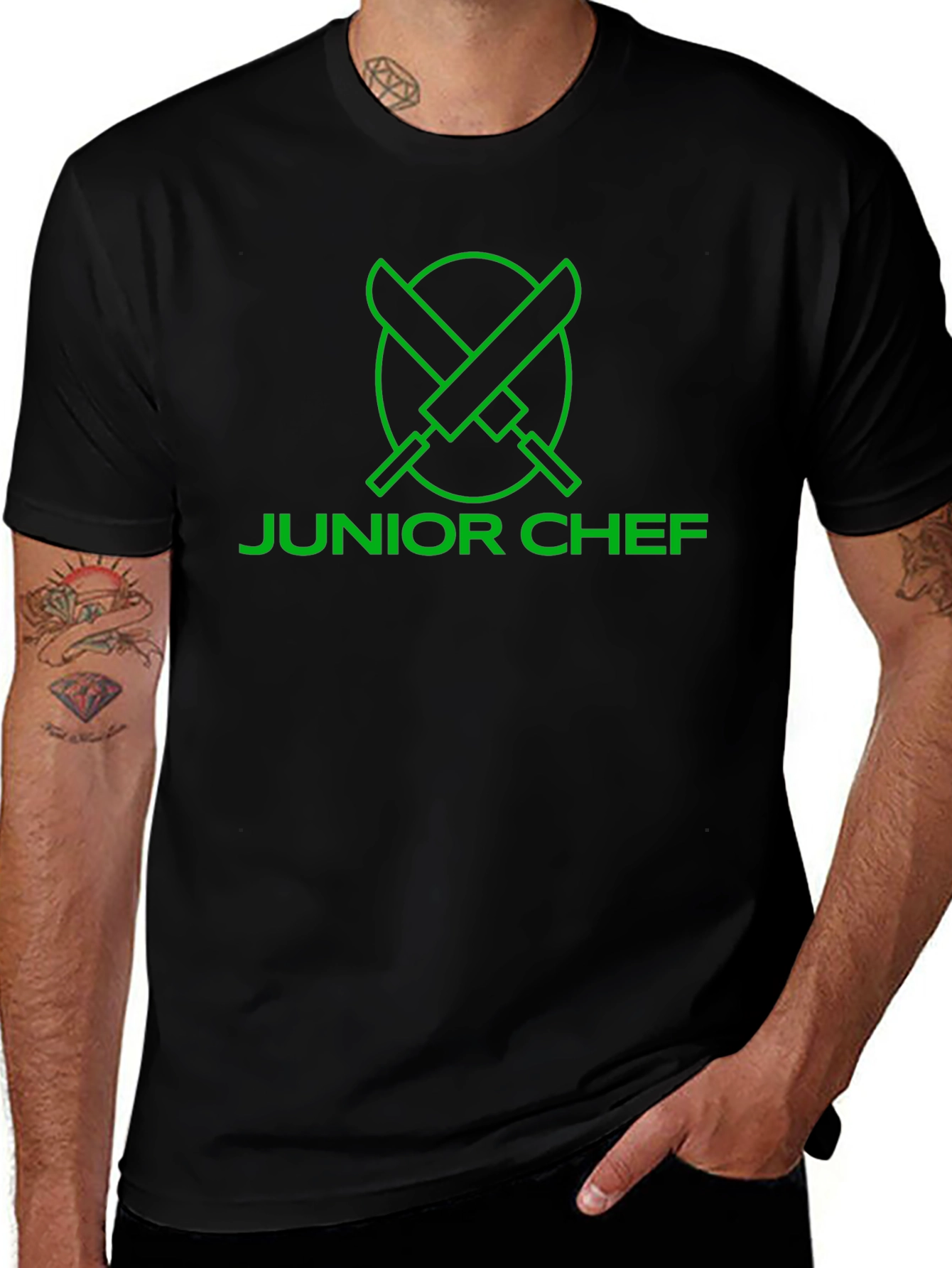 Junior Chef Black T-Shirt - Culinary Apprentice