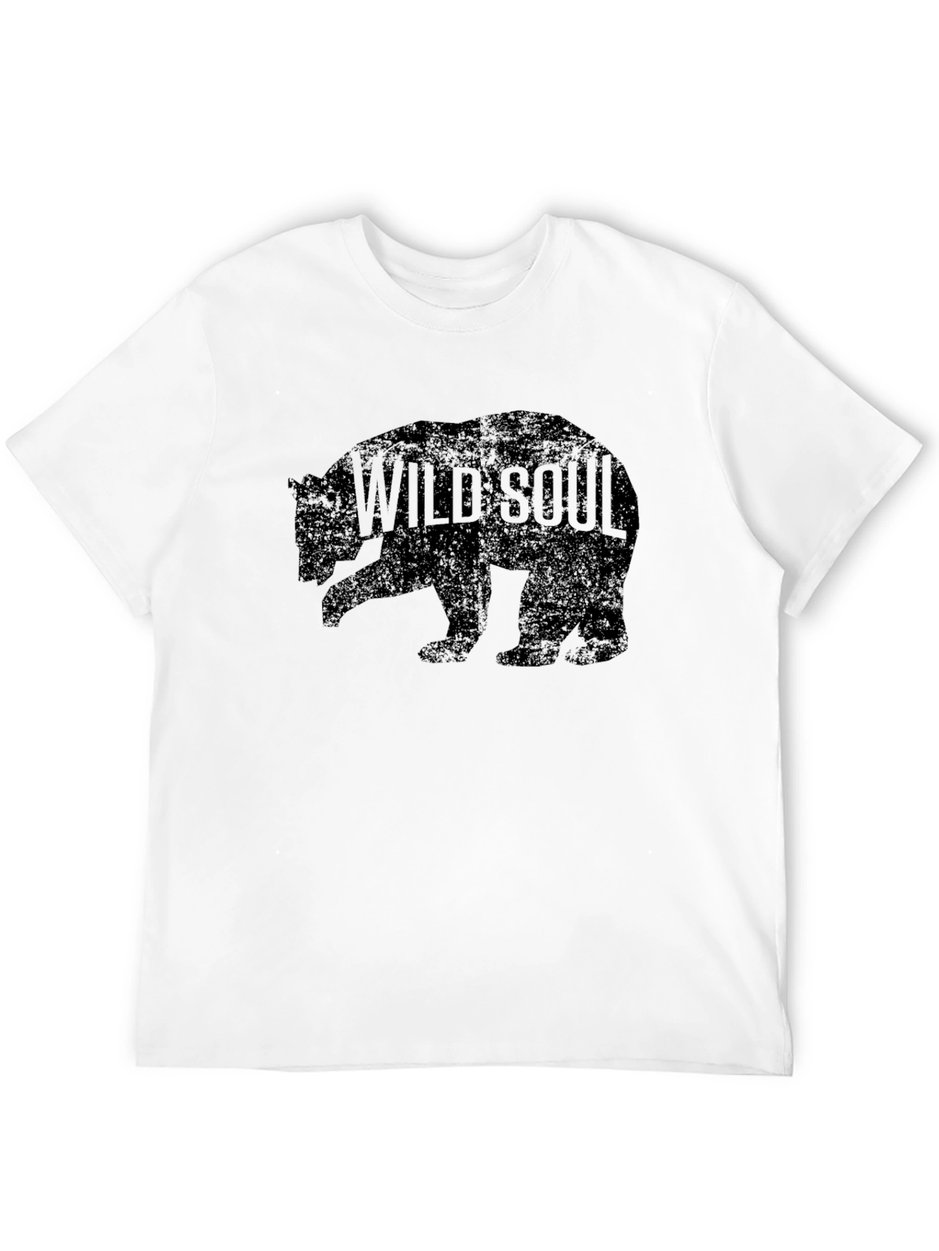 Wild Soul Bear Graphic Tee - Black Cotton T-Shirt