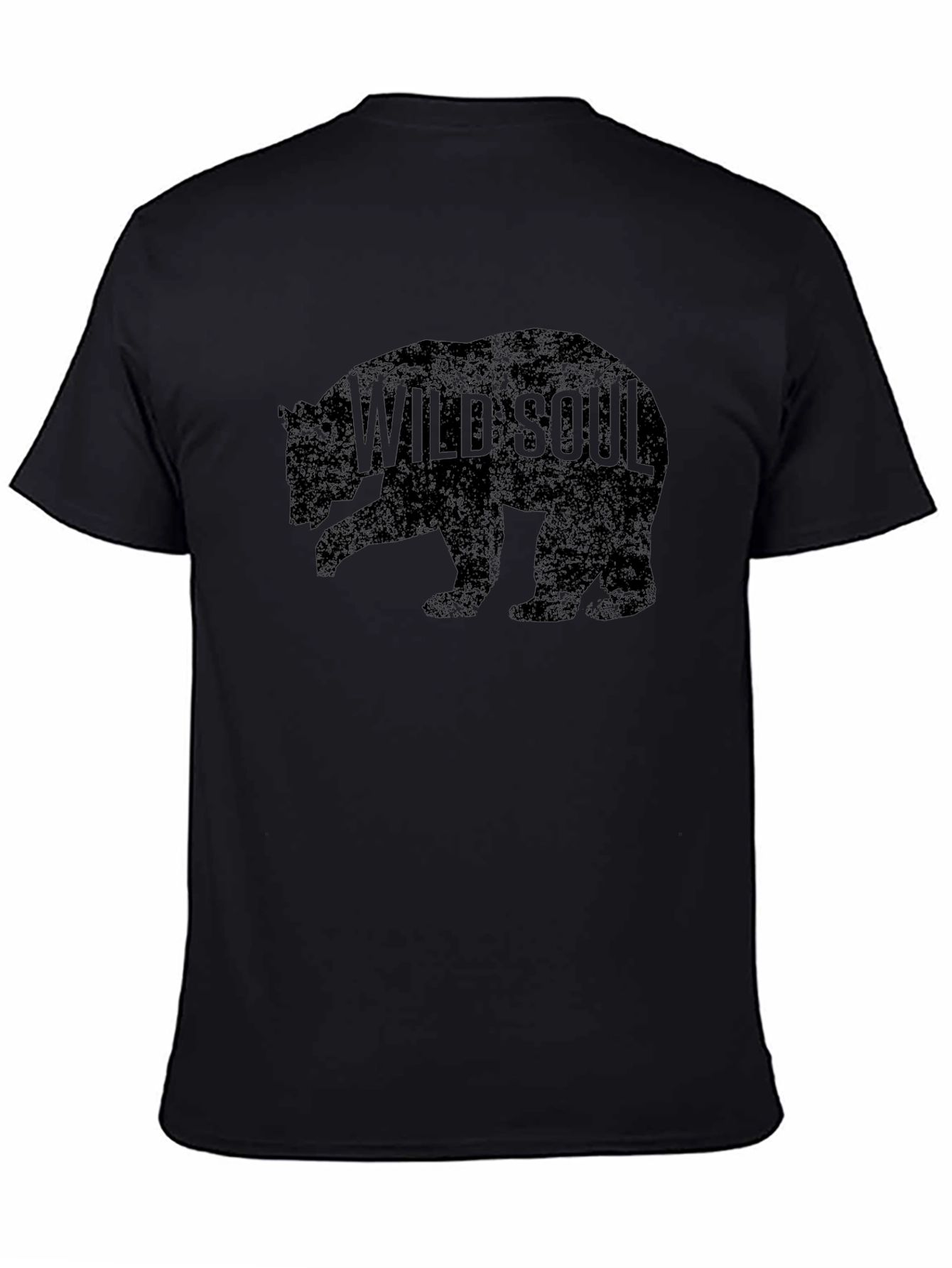 Wild Soul Bear Graphic Tee - Black Cotton T-Shirt