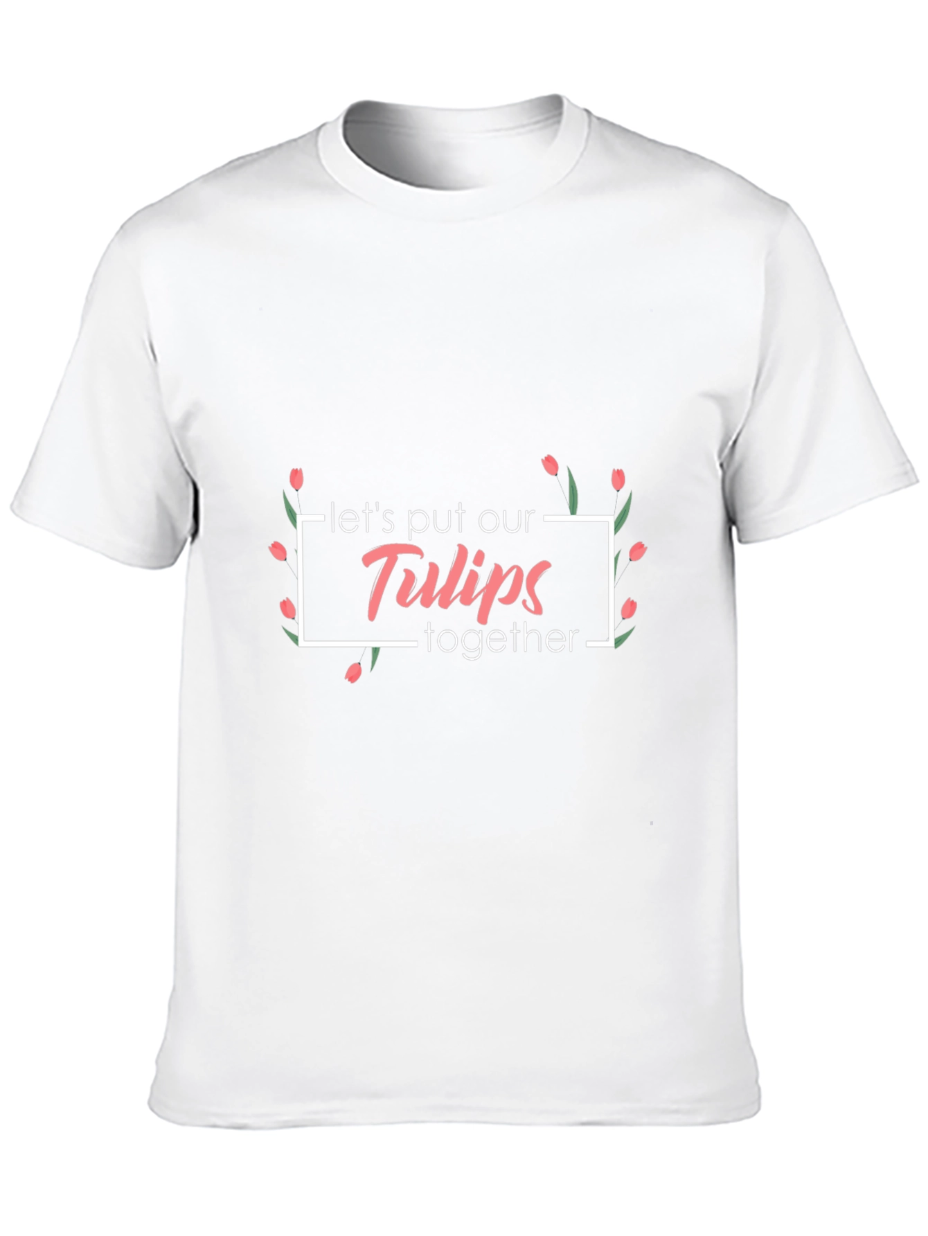Floral Lets Put Our Tulips Together Black T-Shirt