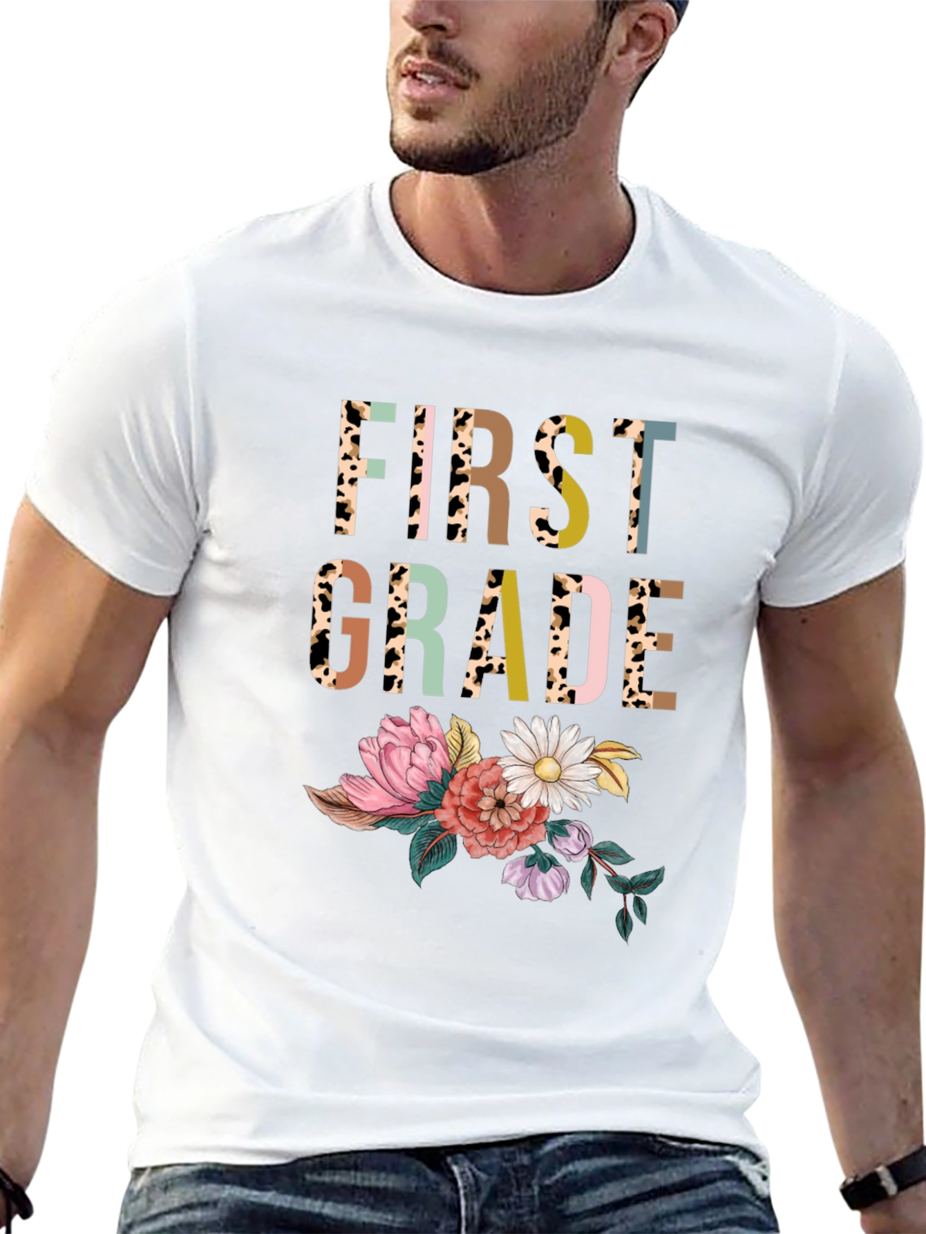 First Grade Floral Teacher Shirt