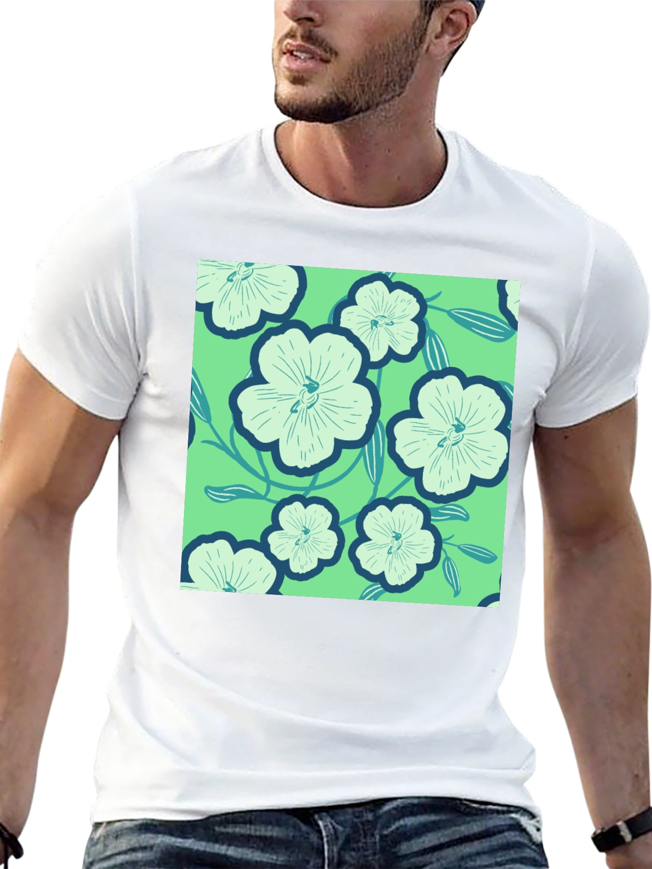 Floral Pattern Tee - Lightweight Comfort