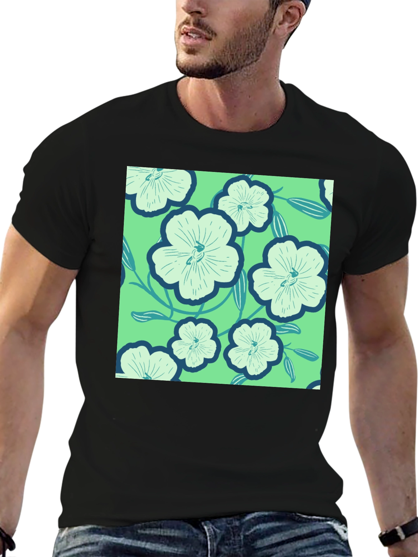 Floral Pattern Tee - Lightweight Comfort