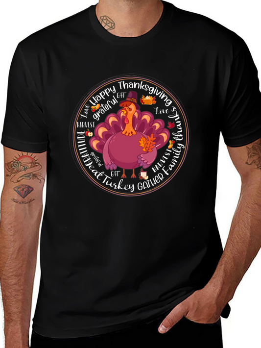 Happy Thanksgiving Turkey Graphic T-Shirt