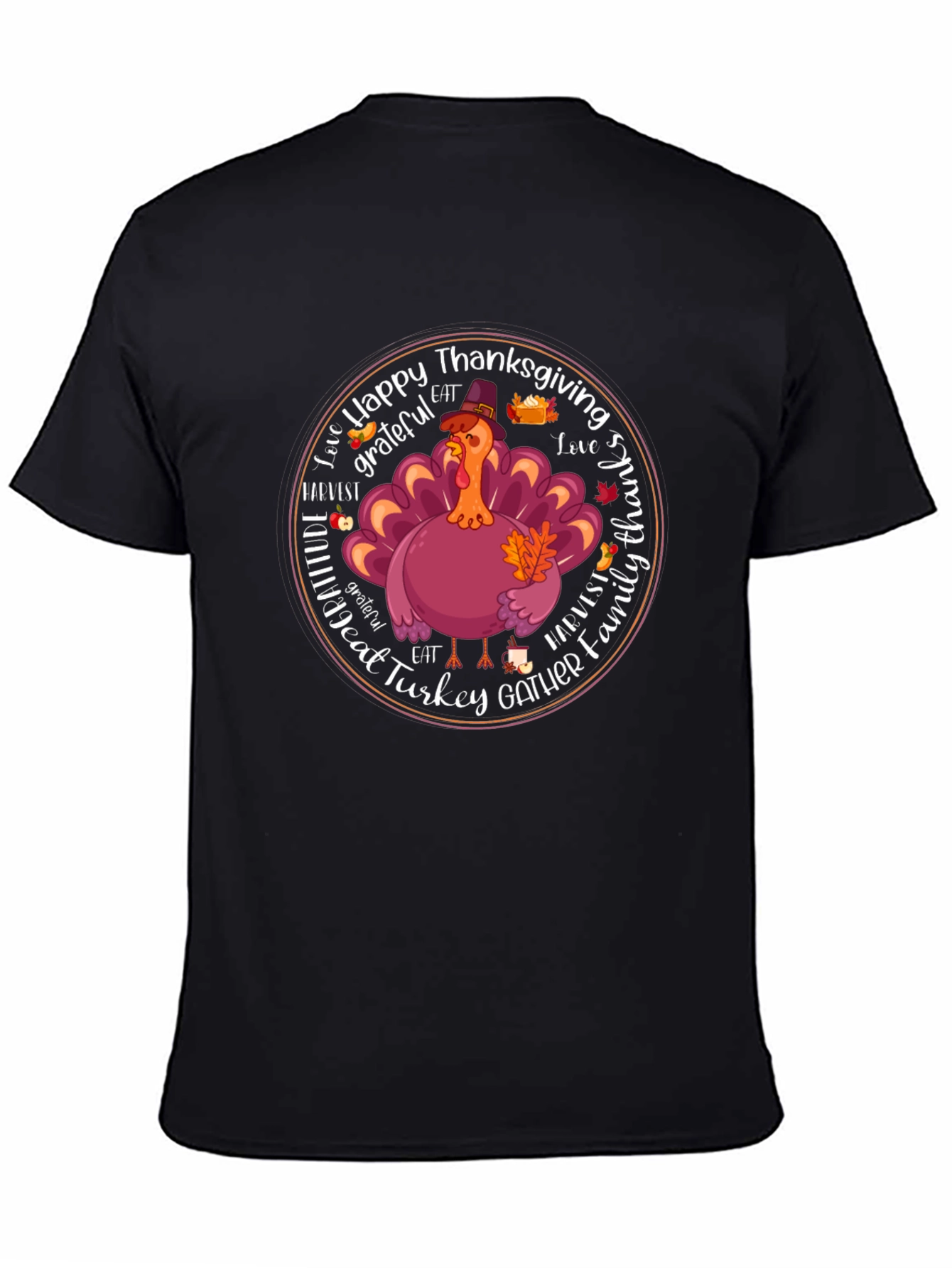 Happy Thanksgiving Turkey Graphic T-Shirt