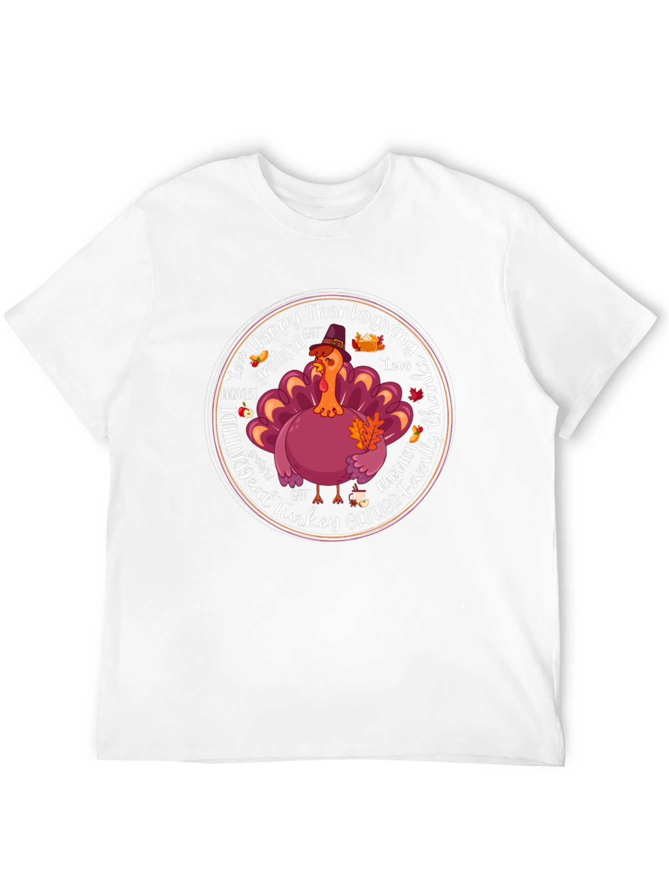 Happy Thanksgiving Turkey Graphic T-Shirt