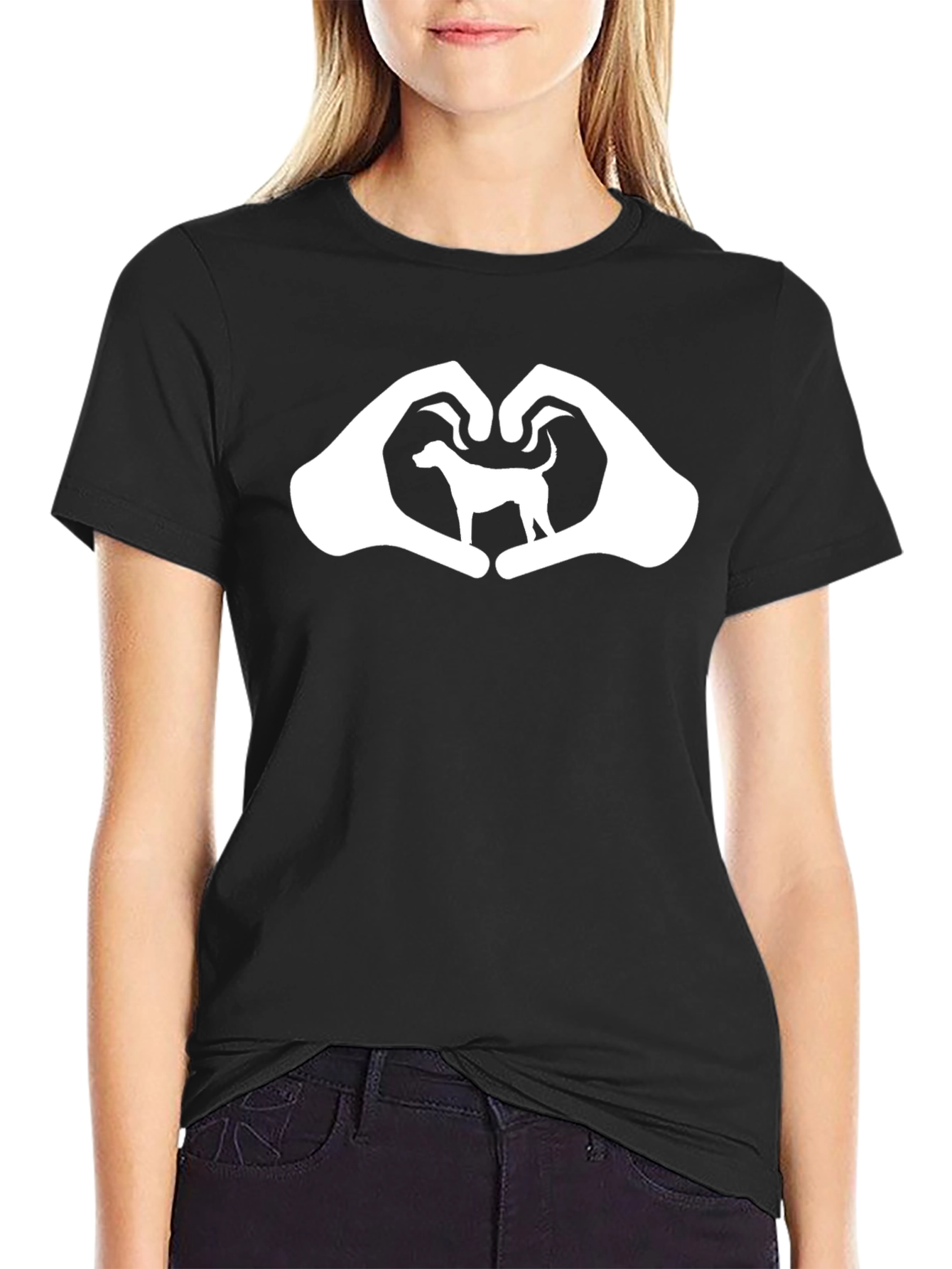 Dog Love T-Shirt - Heart Hands Graphic Tee