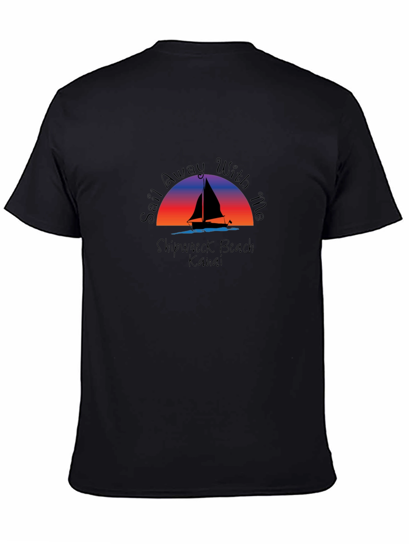 Sail Away With Me Black Graphic Tee