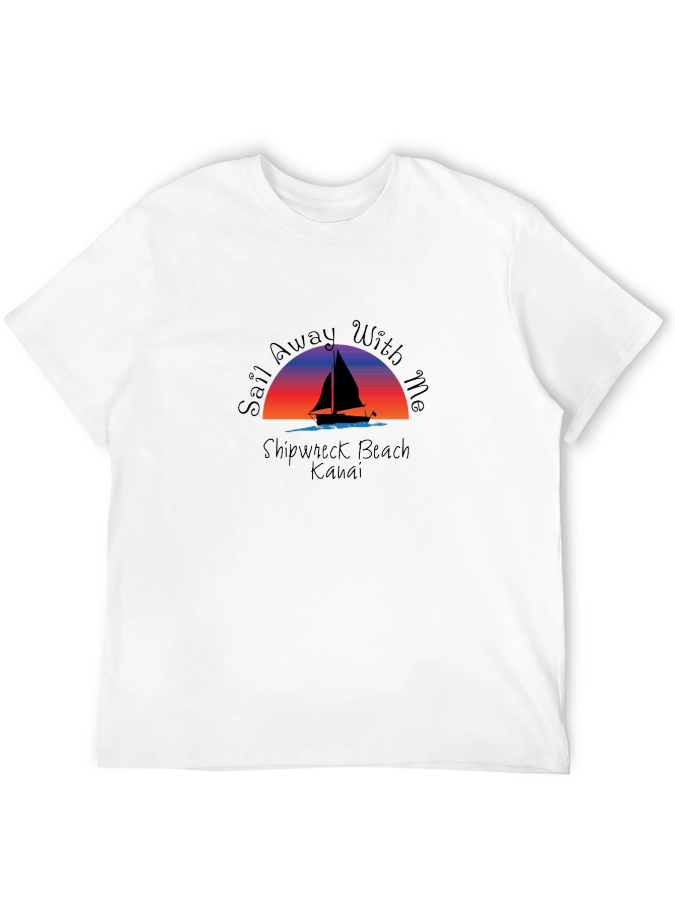 Sail Away With Me Black Graphic Tee